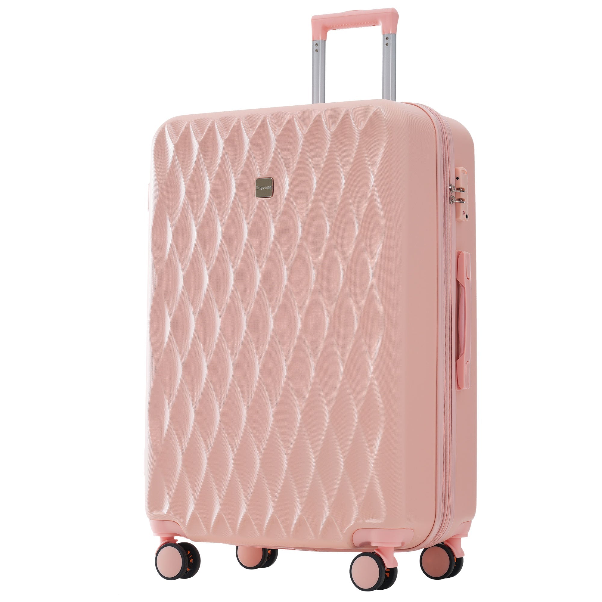 Logidon hardshell koffer roze, 4 wielen, TSA slot, handbagage