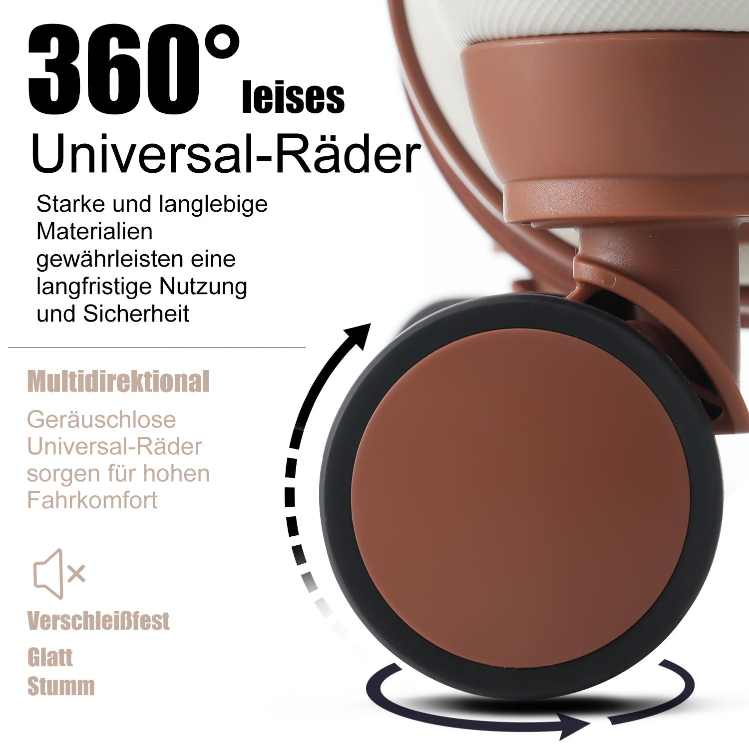 Logidon harde koffer 24 inch rolkoffer crèmebruin TSA-slot