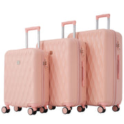 Logidon kofferset M L XL roze harde schaal 4 wielen TSA