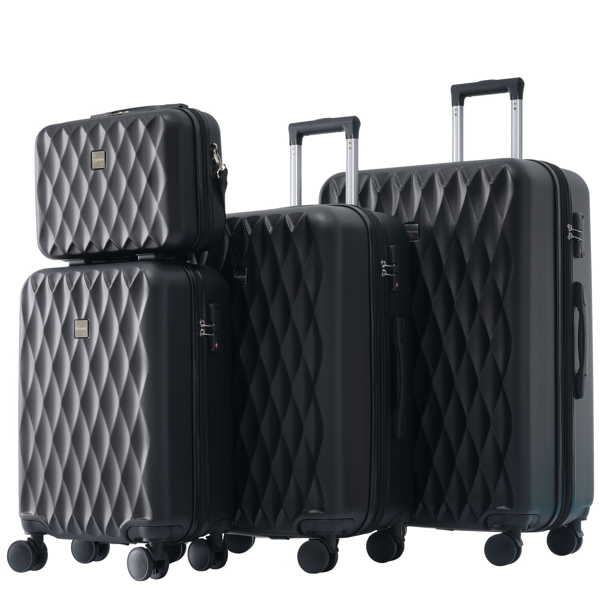 Logidon kofferset S M L XL harde schaalset met make-up tasje zwart