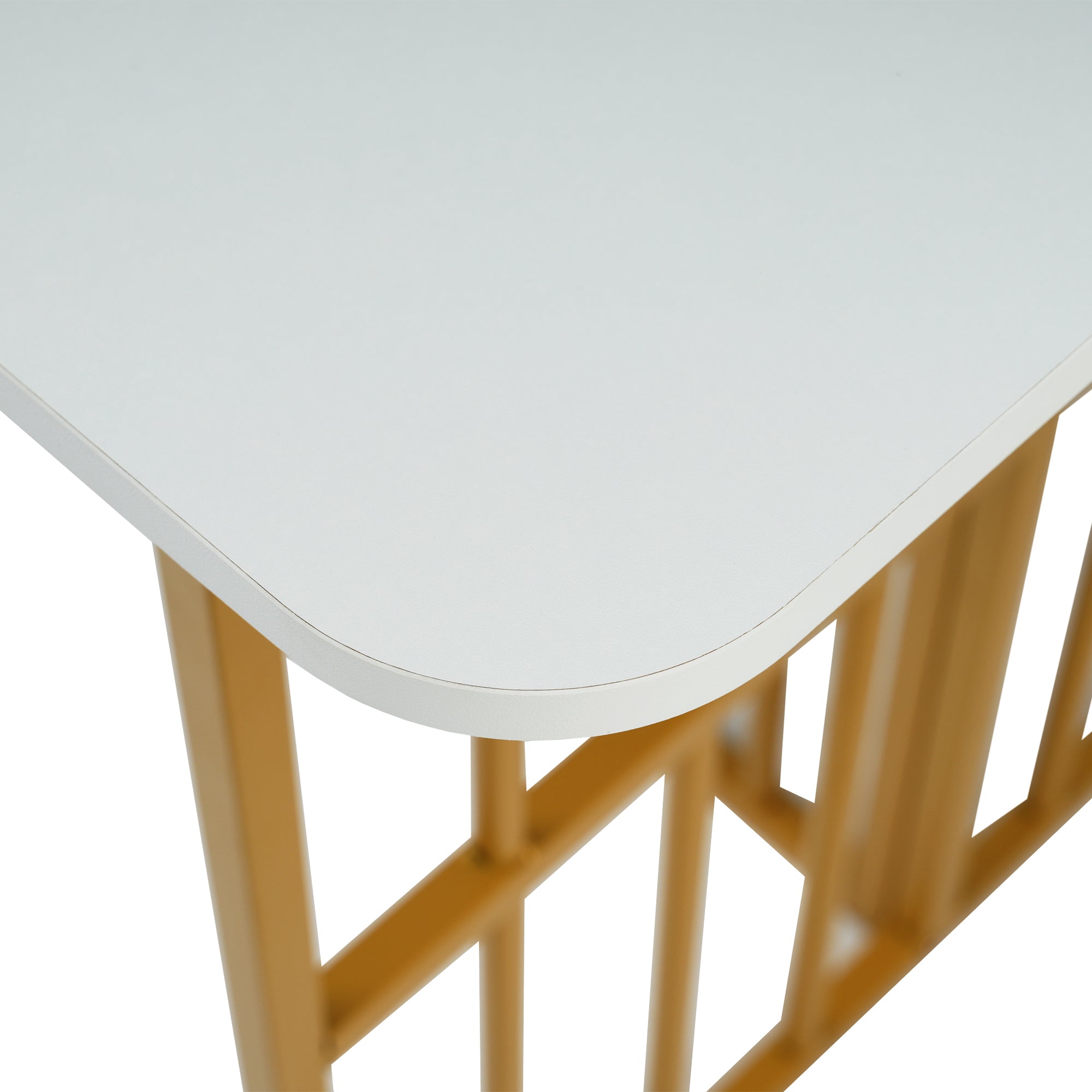 Logidon eetkamertafel 160x80 wit met opbergruimte goud frame