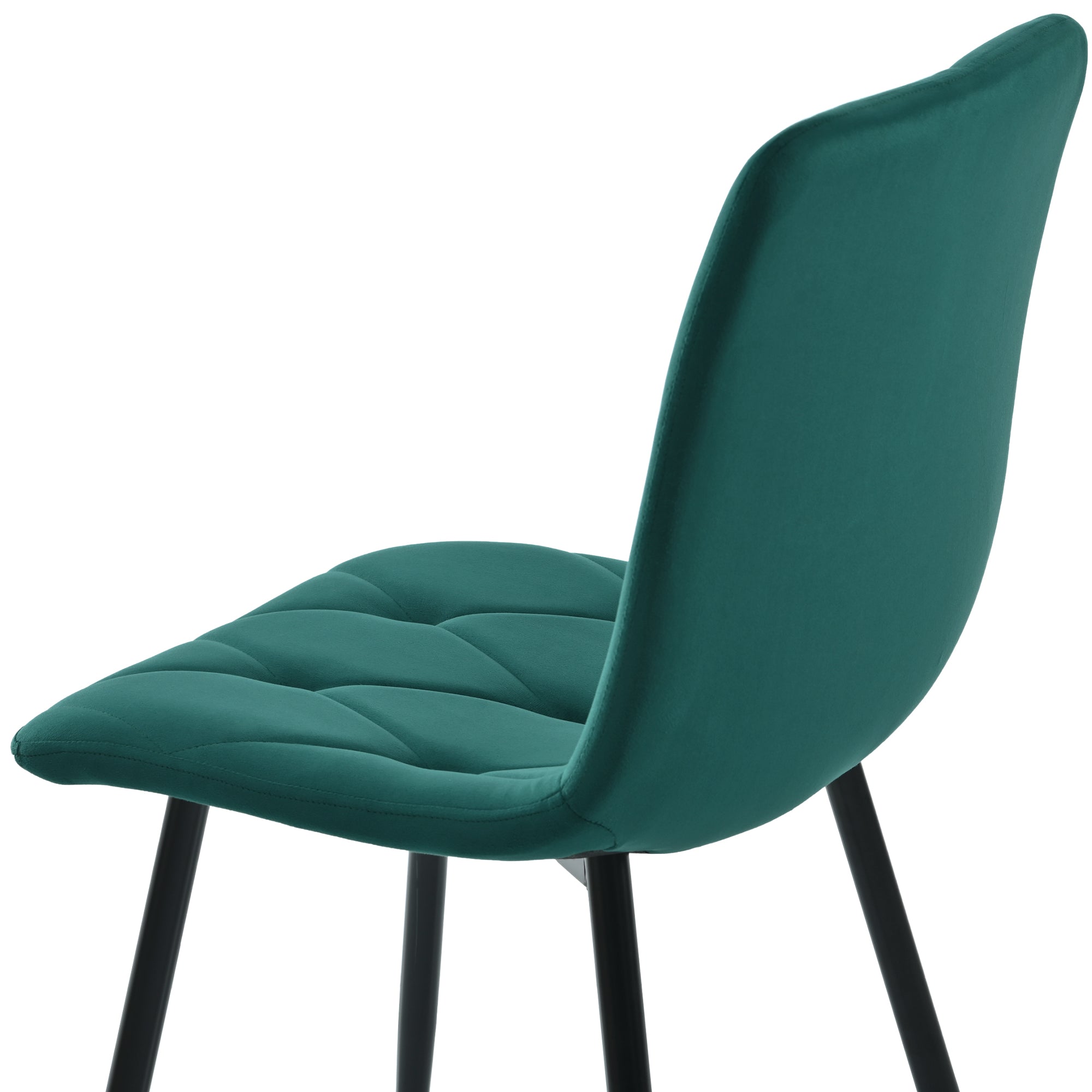 Logidon eettafelset 5-delig ronde marmerlook tafel en groene velours stoelen