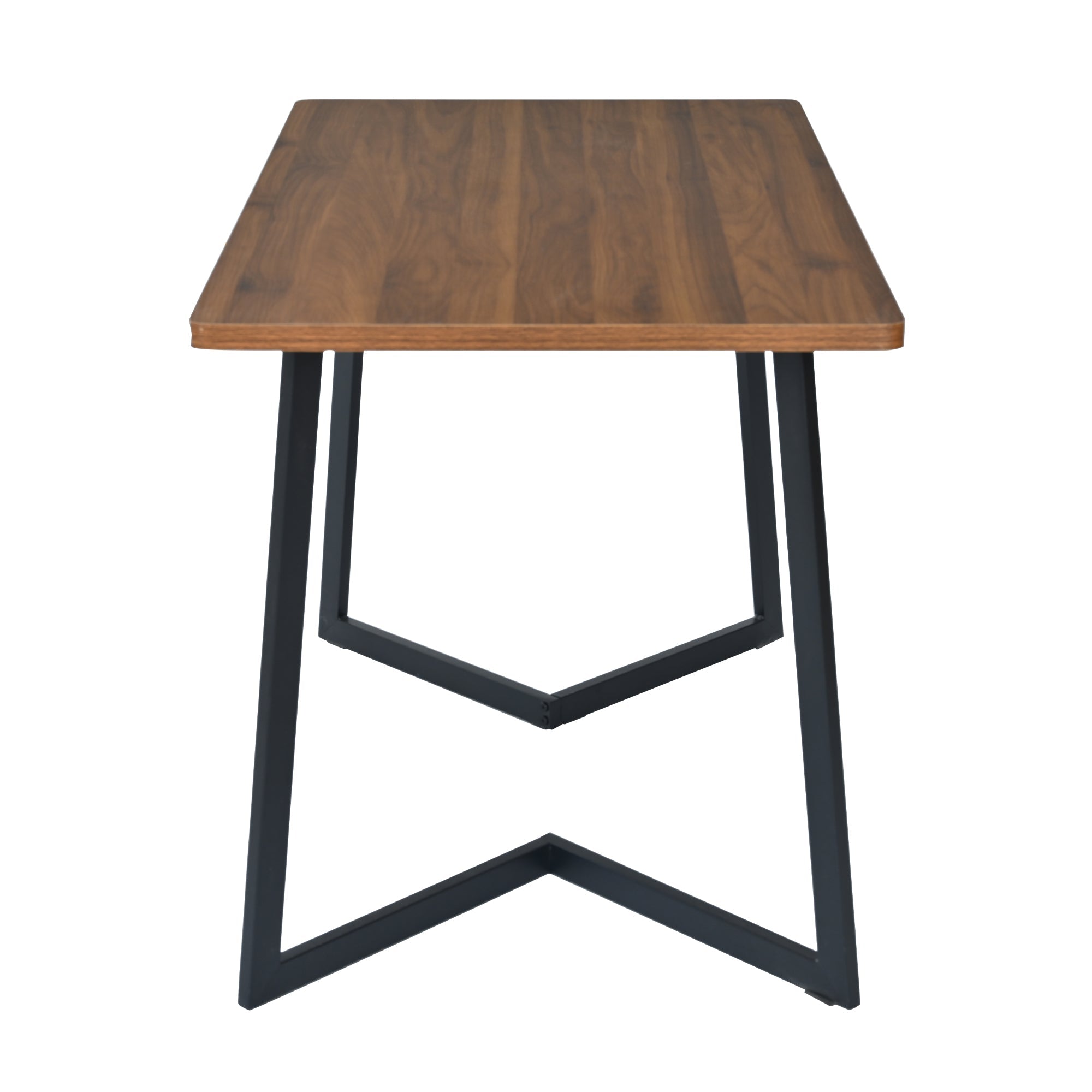 Logidon eethoek 5-delige walnoot MDF eettafel en donkergroene fluwelen stoelen