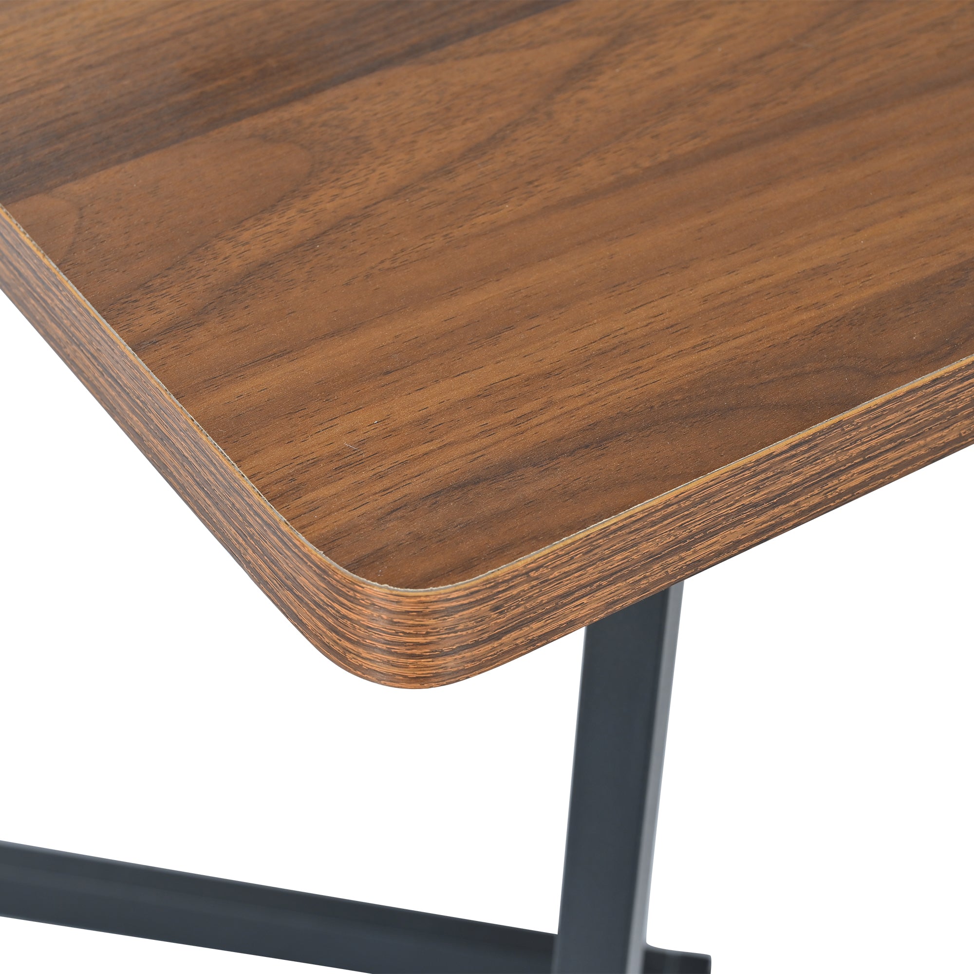 Logidon eettafel 117x68 cm zwart walnoot houtnerf metalen poten