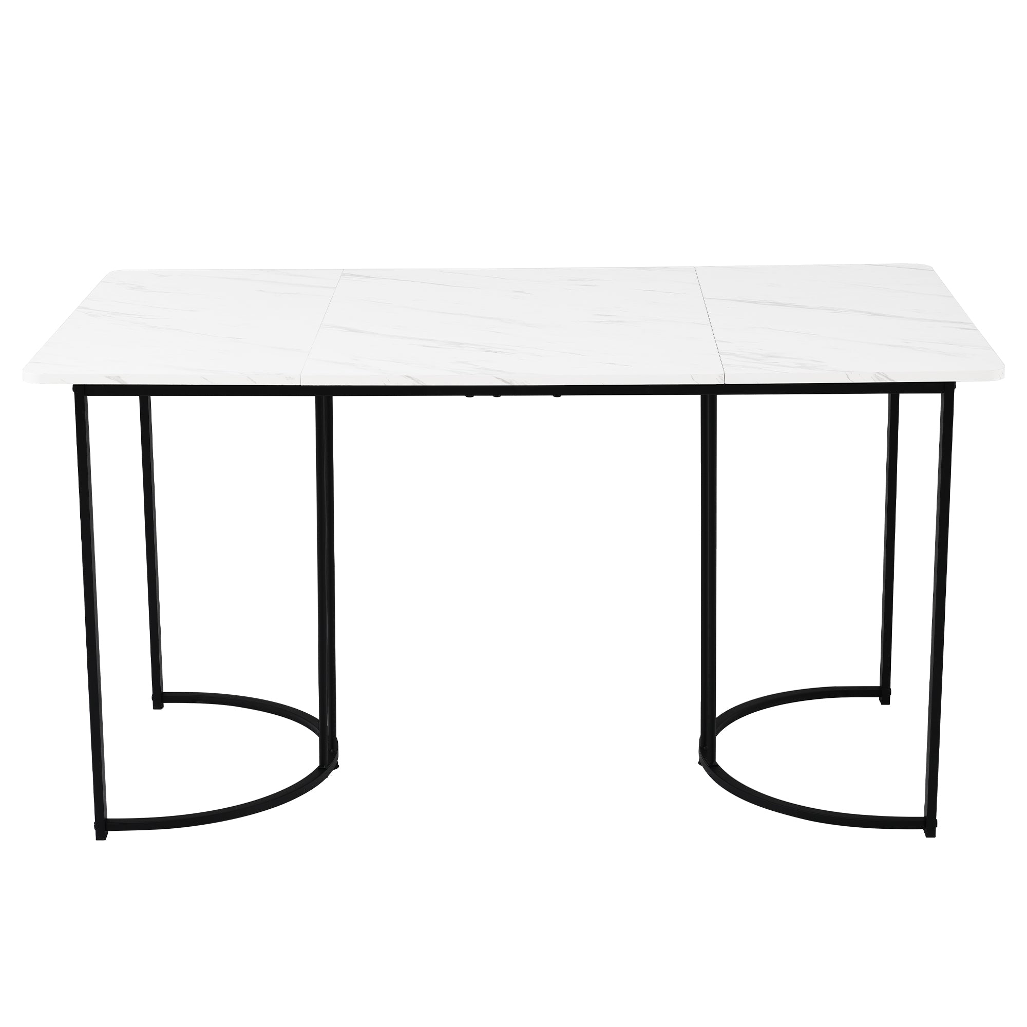 Logidon eetgroep 5-delig 140x80 cm witte MDF tafel donkergroene stoelen