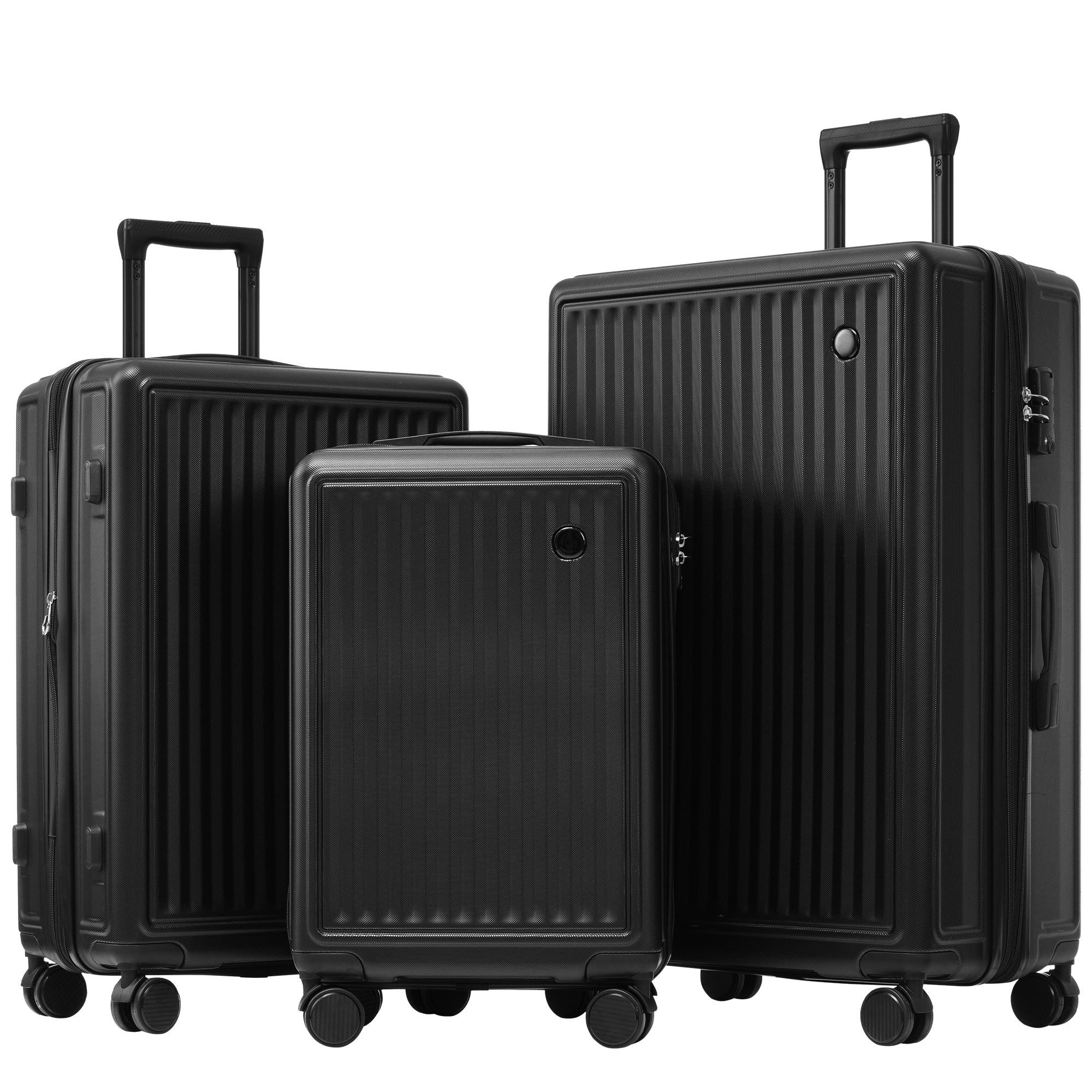 Logidon kofferset M-L-XL hardcase zwart TSA slot