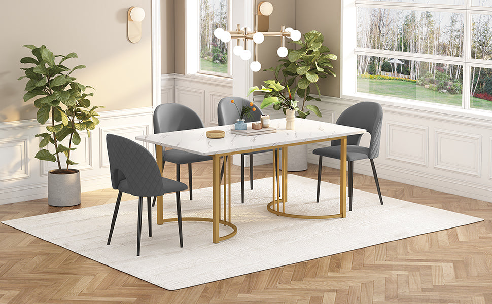 Logidon eetgroep 140x80cm eettafelset 4 stoelen grijs fluweel