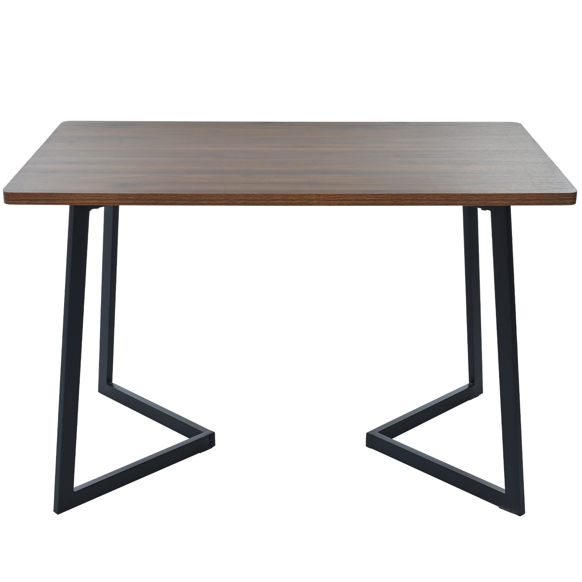 Logidon eethoek 5-delige walnoot MDF eettafel en donkergroene fluwelen stoelen