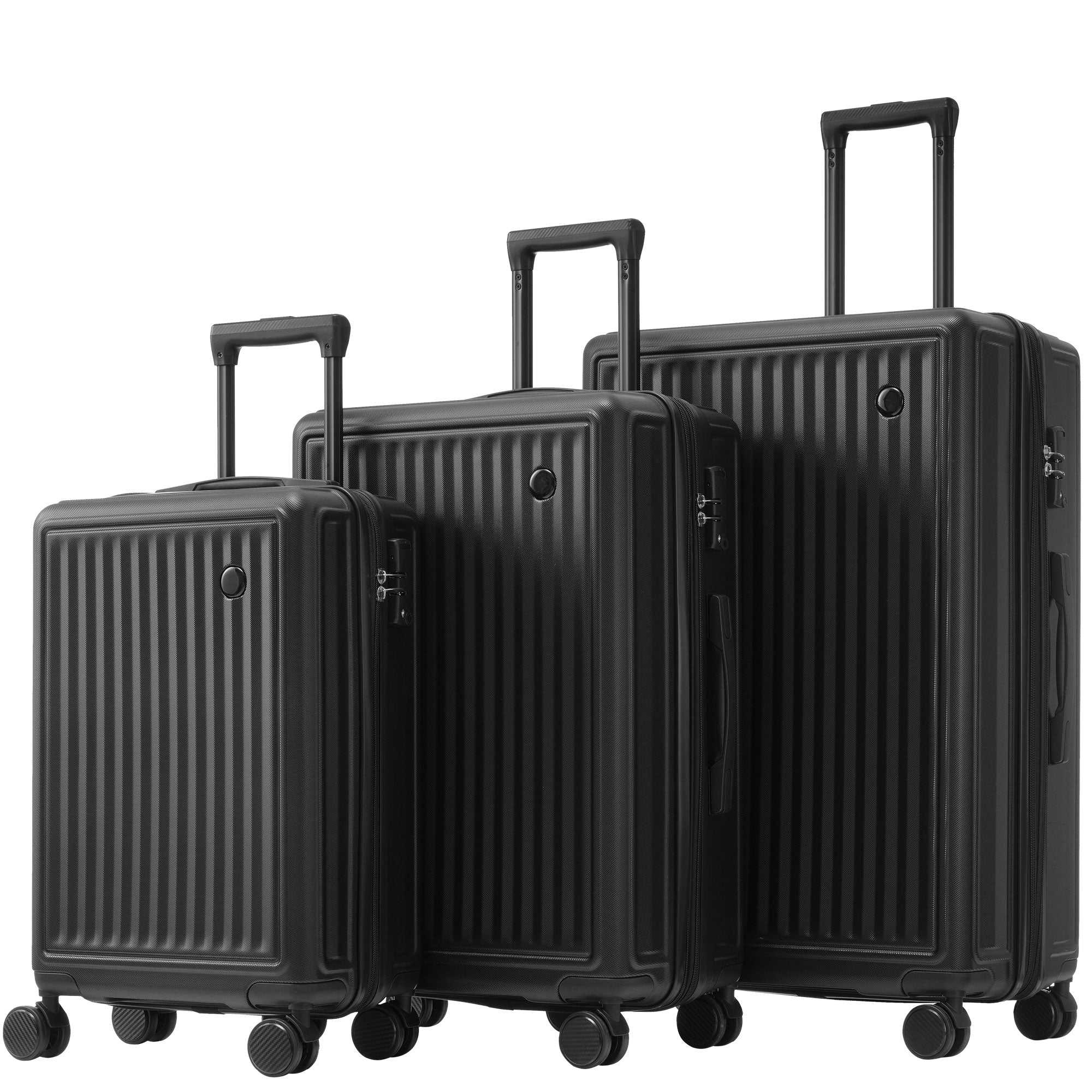 Logidon kofferset M-L-XL hardcase zwart TSA slot