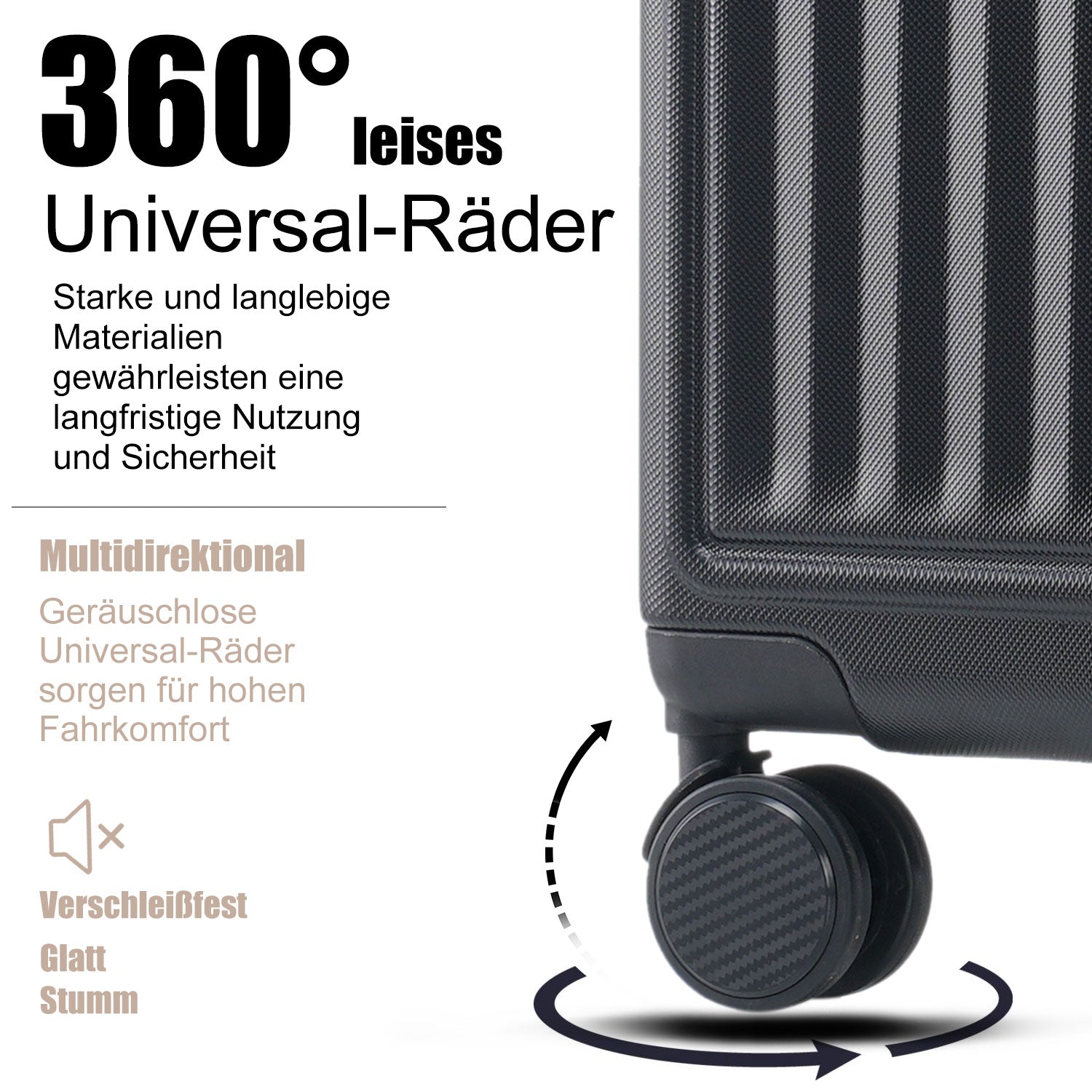 Logidon kofferset M-L-XL hardcase zwart TSA slot