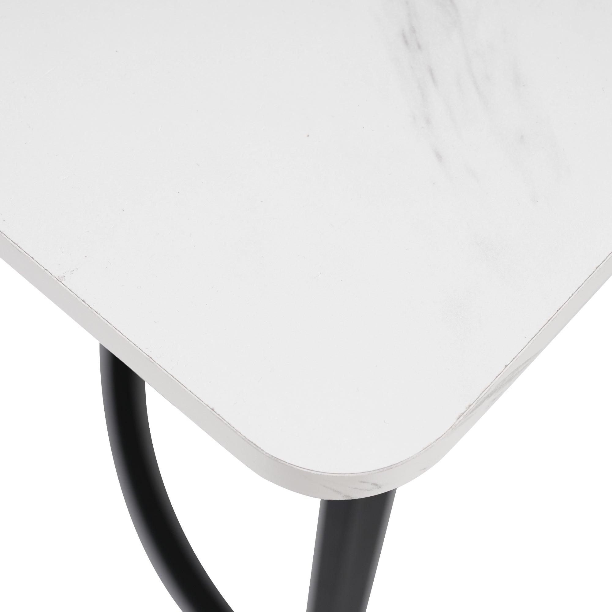 Logidon eetgroep 5-delig 140x80 cm witte MDF tafel donkergroene stoelen