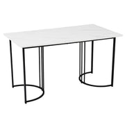 Logidon eettafel 140x80 cm marmerpatroon wit zwart metalen frame