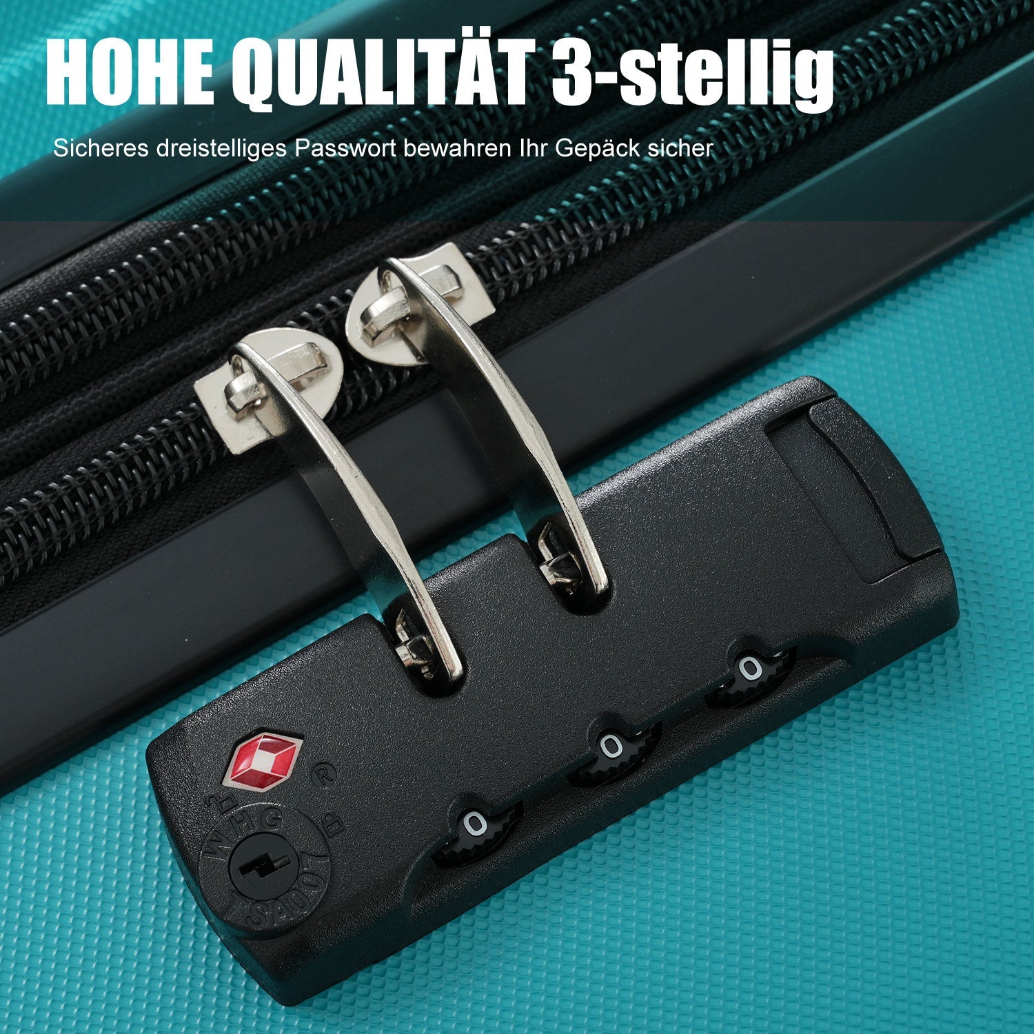 Logidon hardschalige koffer groen 50x35,5x22 cm 4 wielen TSA slot