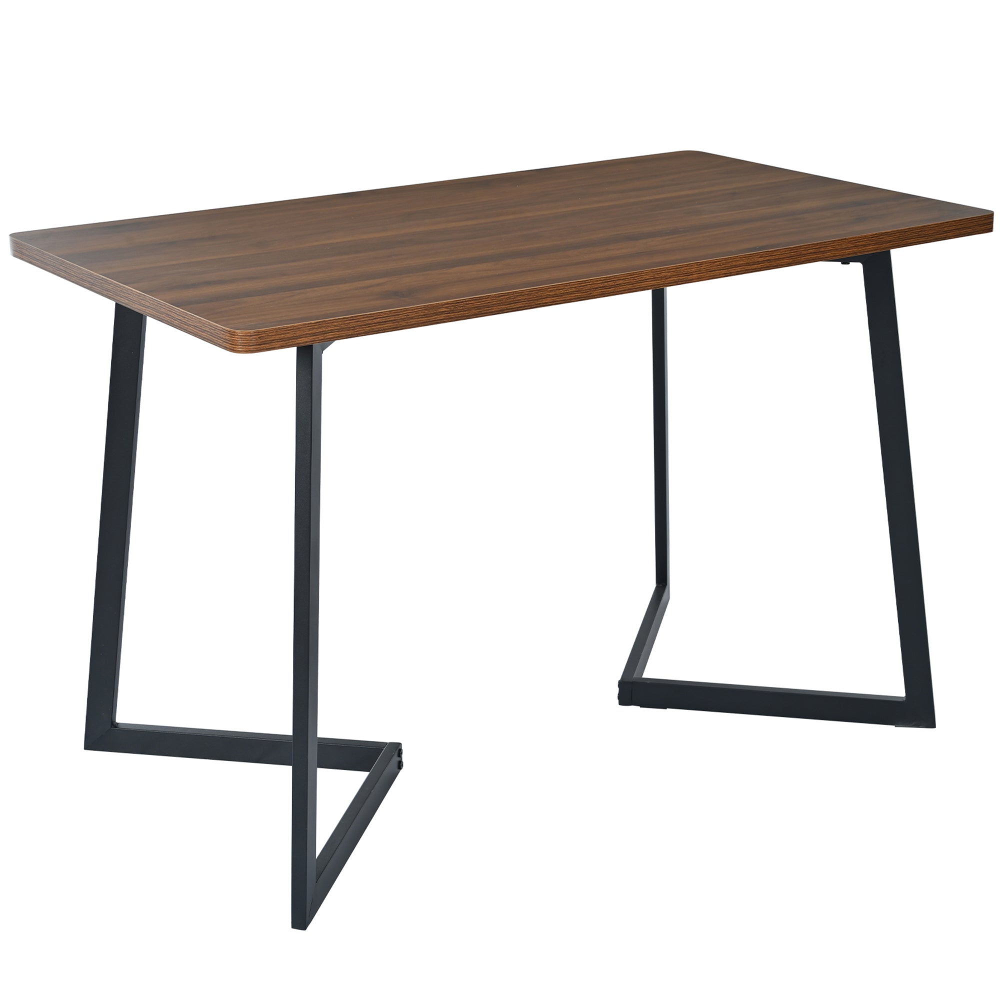 Logidon eethoek 5-delige walnoot MDF eettafel en donkergroene fluwelen stoelen