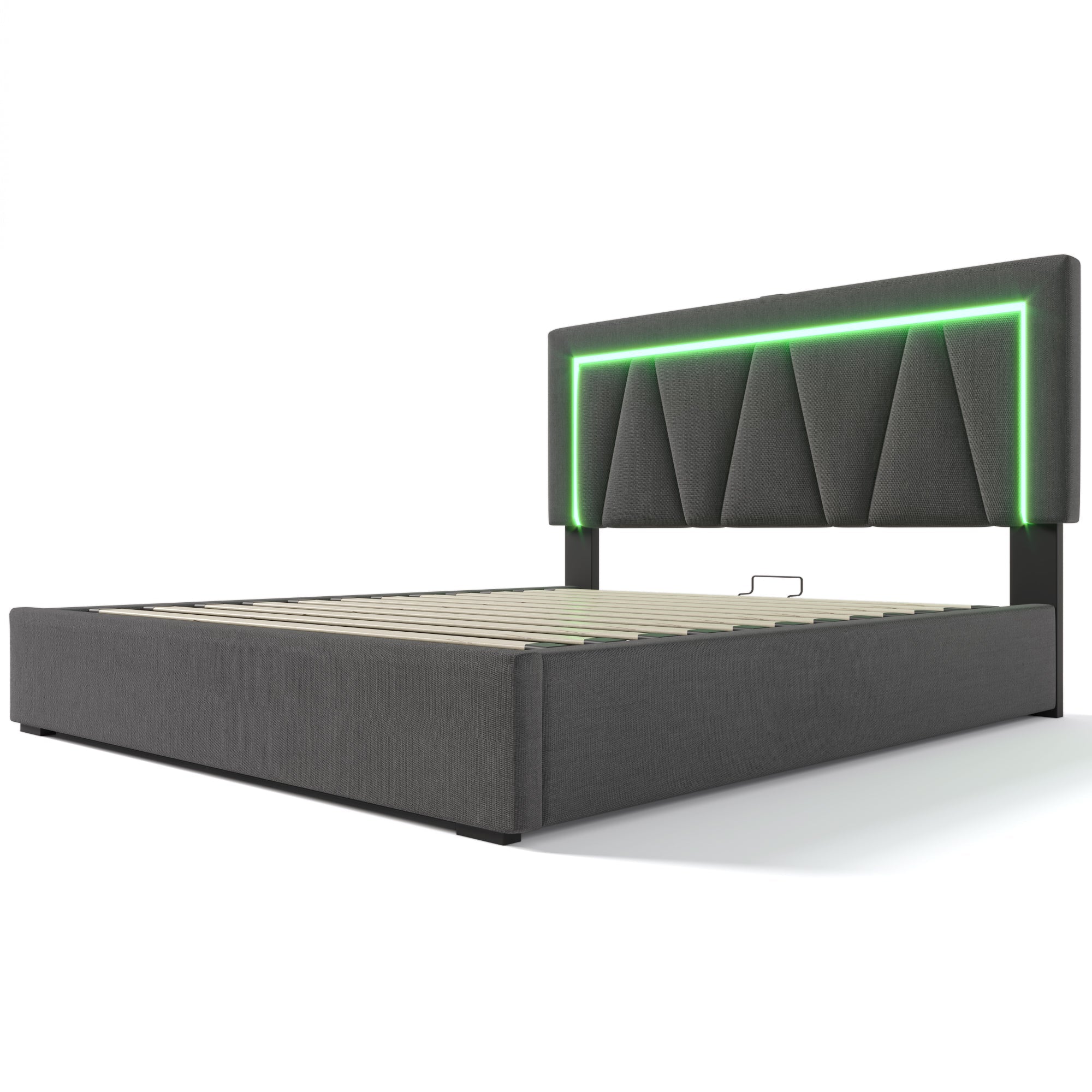Logidon gestoffeerd bed 160x200 LED-verlichting USB C oplaadfunctie