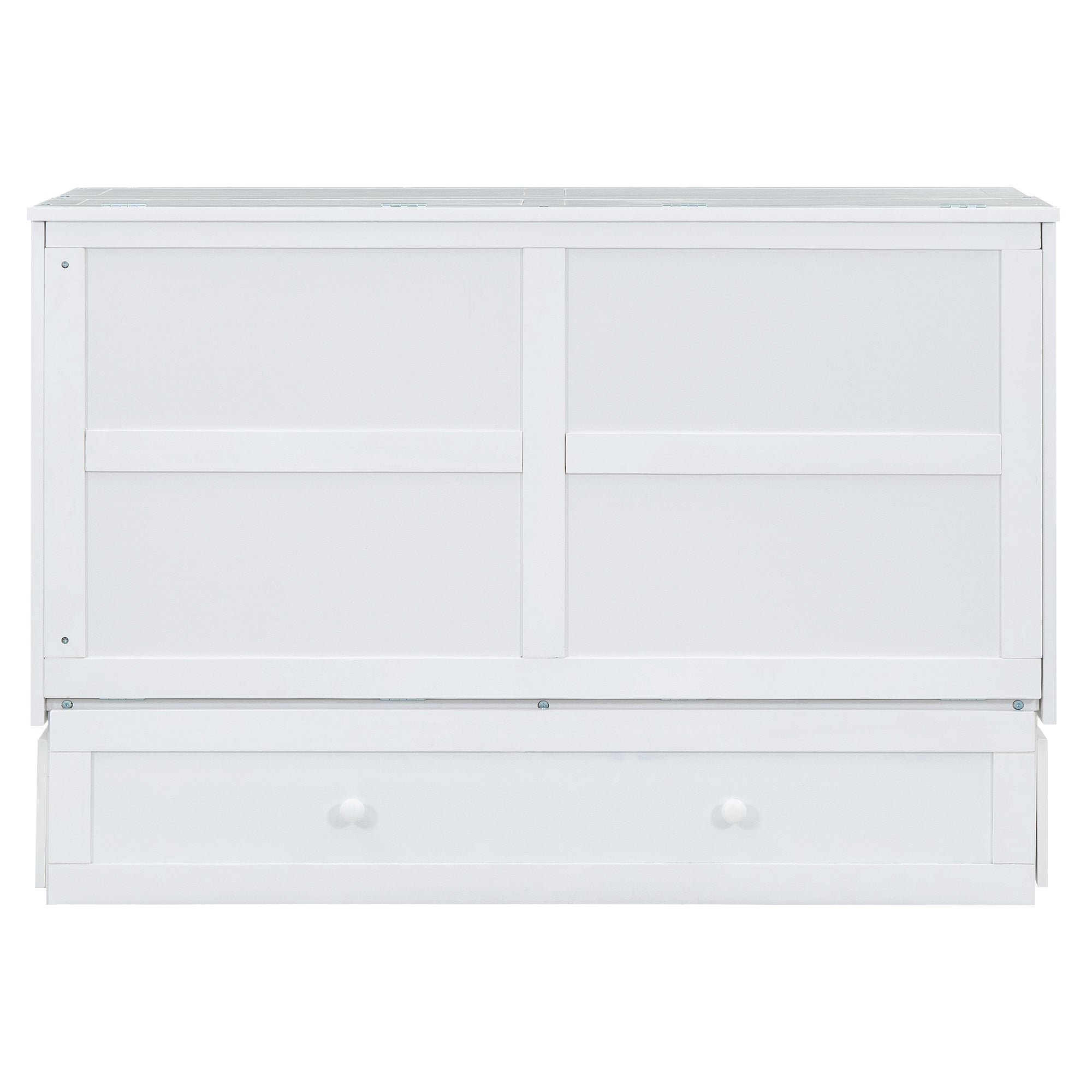 Logidon 140x200 opklapbed met lades en zijplank wit