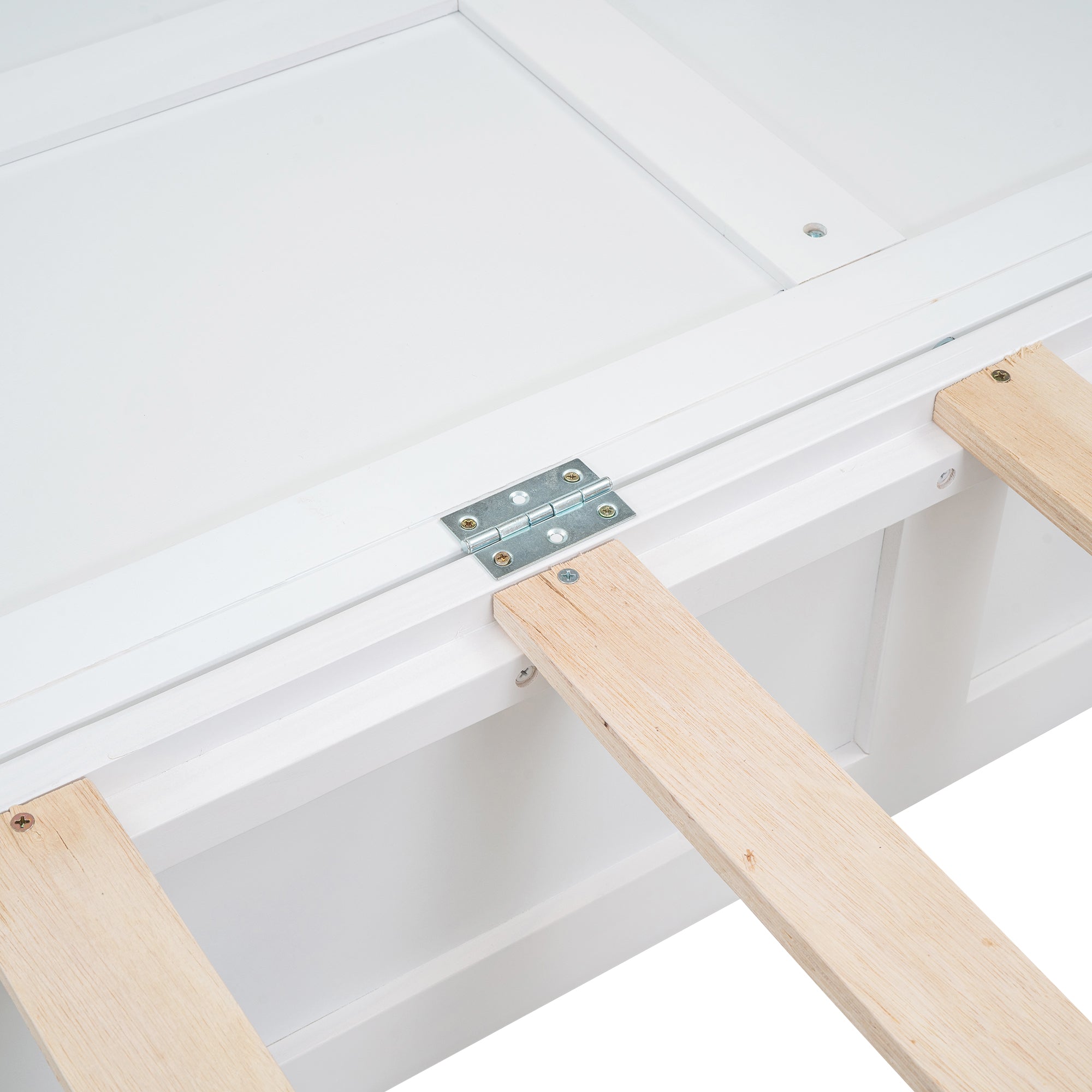Logidon 140x200 opklapbed met lades en zijplank wit