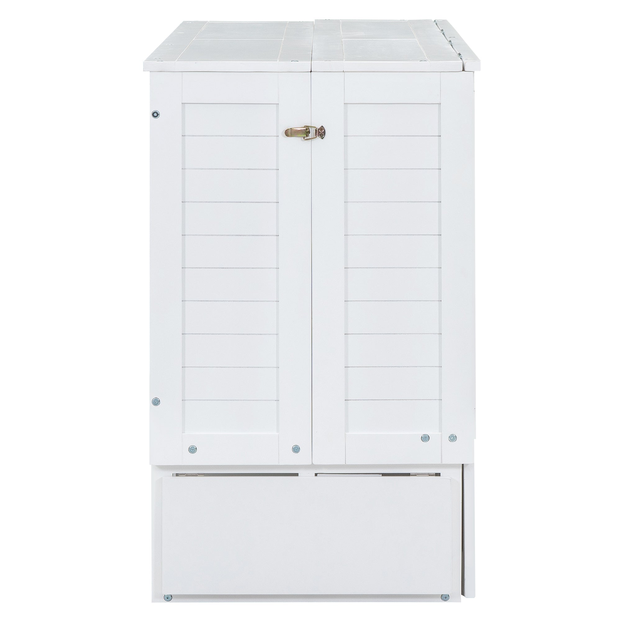 Logidon 140x200 opklapbed met lades en zijplank wit