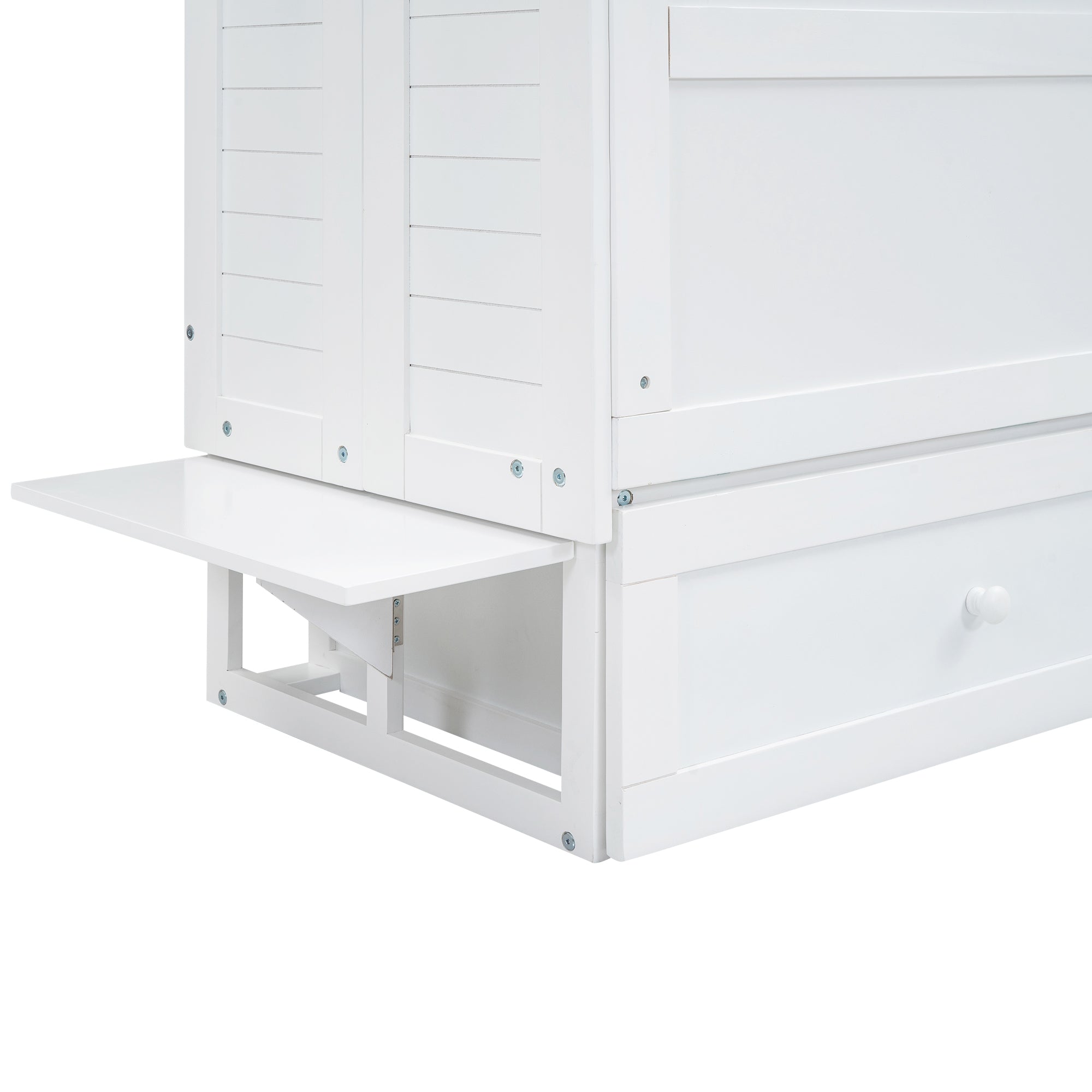 Logidon 140x200 opklapbed met lades en zijplank wit