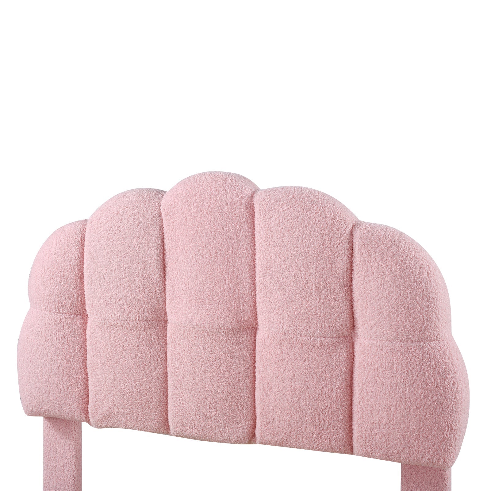 Logidon fluweel gestoffeerd bed 90x200 roze met houten lattenbodem