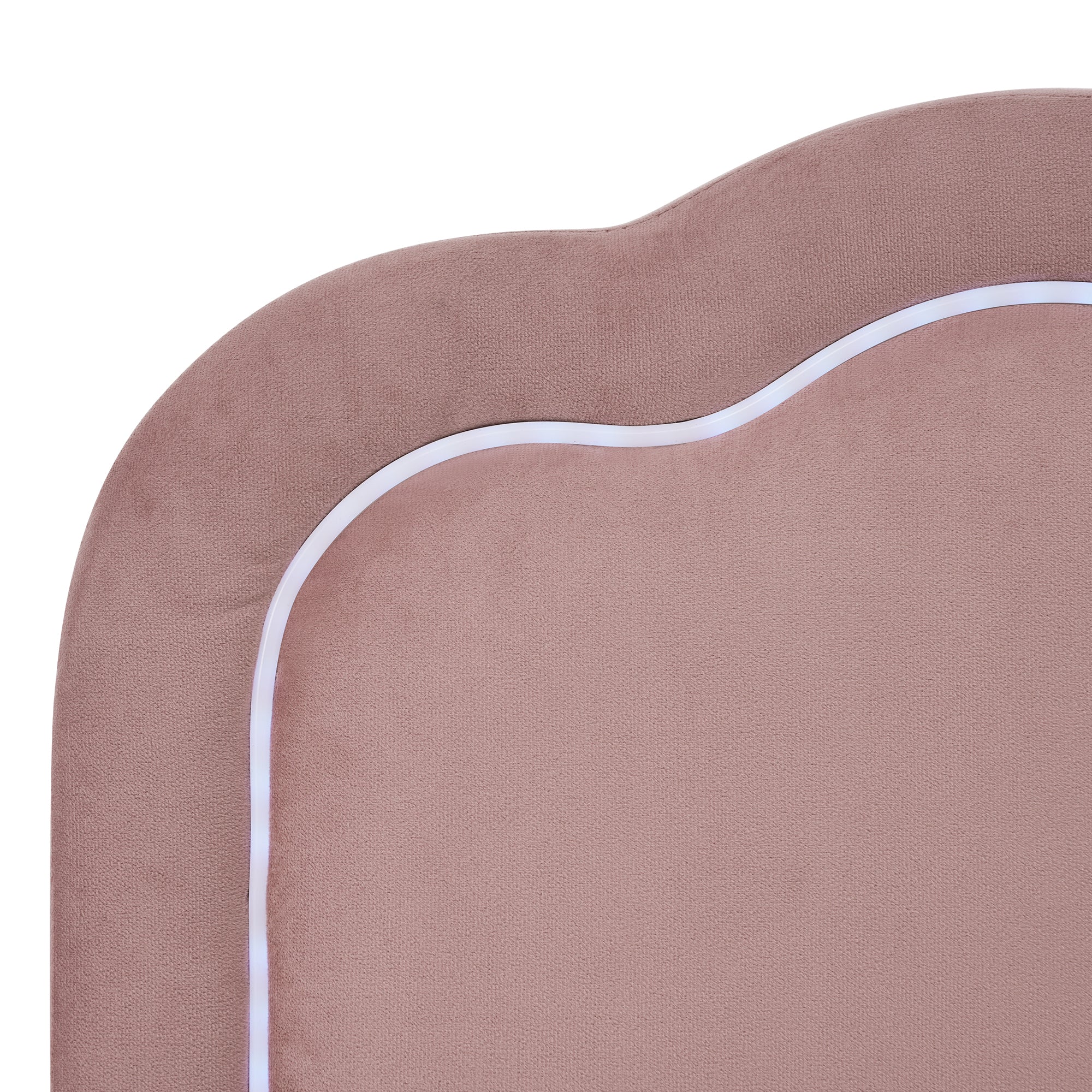 Logidon gestoffeerd bed LED 90x200 roze verstelbaar hoofdbord