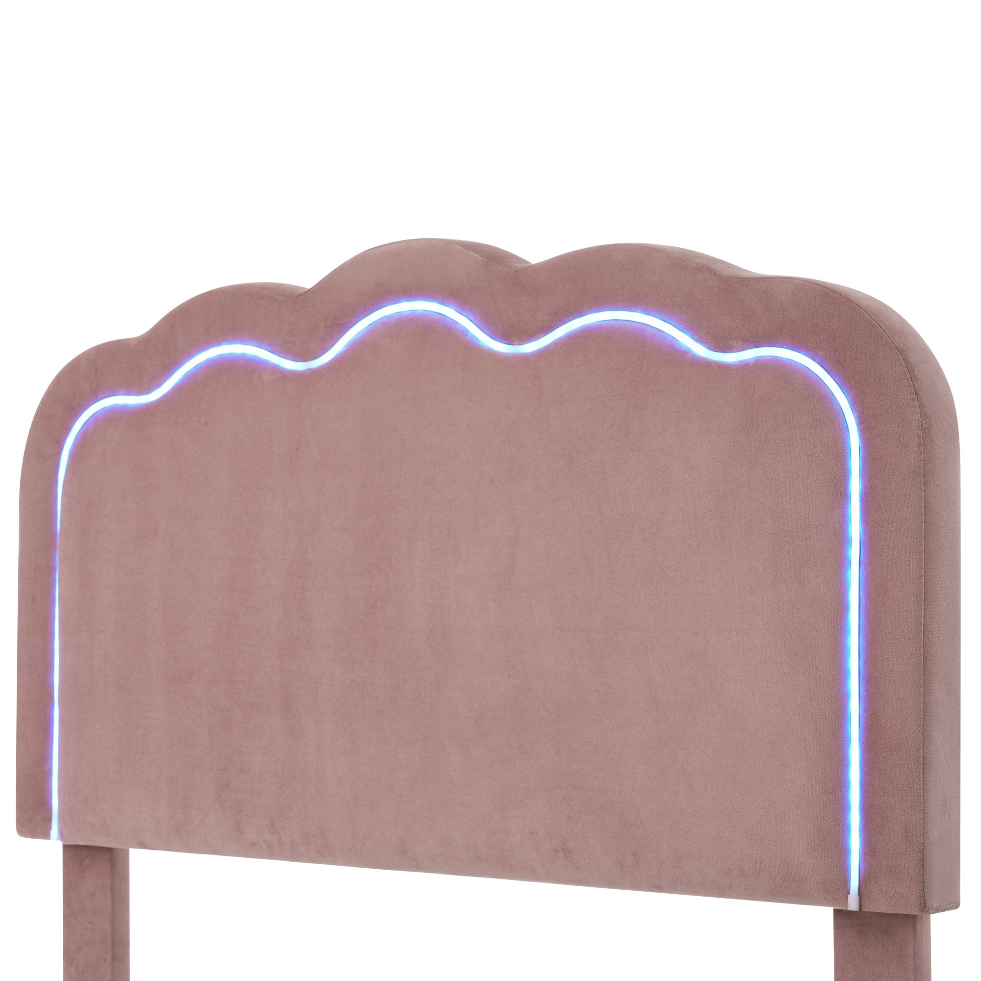 Logidon gestoffeerd bed LED 90x200 roze verstelbaar hoofdbord