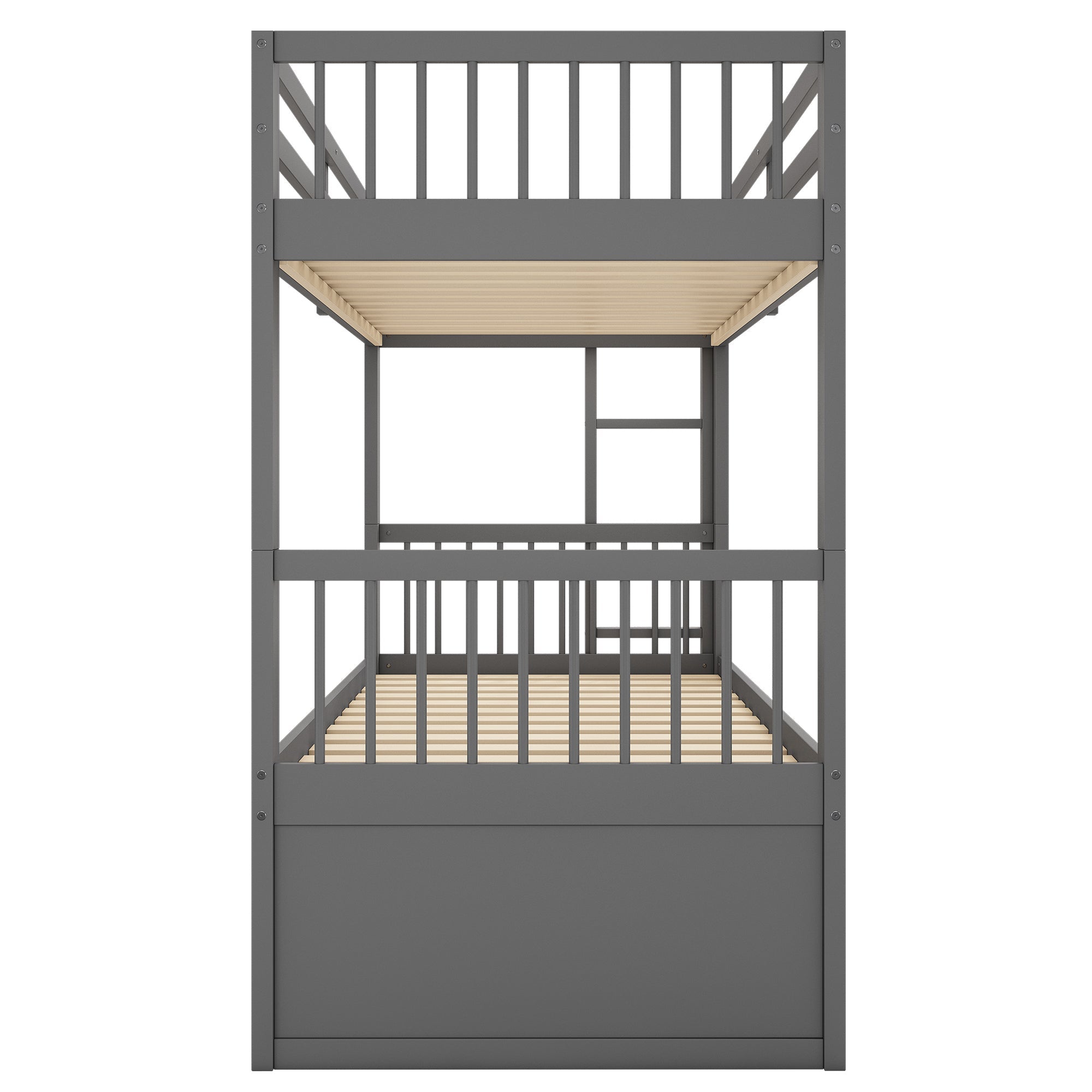 Logidon Bunk Bed 90x200 Gray With Pull-out Bed and 3 Drawers
