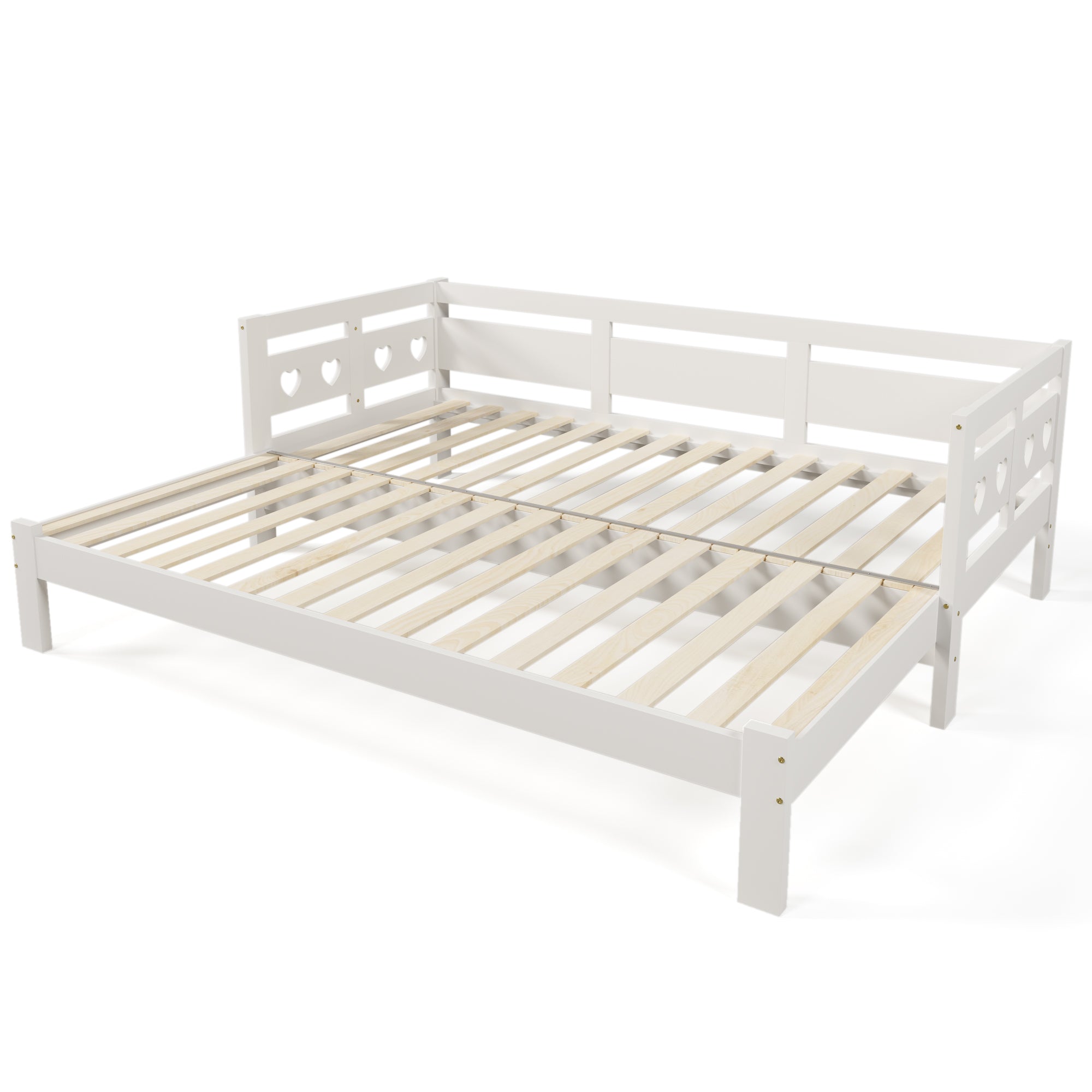 Logidon Eenpersoonsbed 90x190 Kinderen Uitschuifbaar Uitgebreid 180x190 Wit