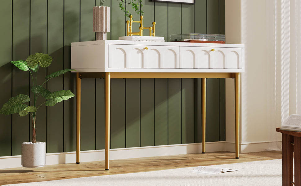 Logidon kaptafel crèmewit met 2 lades hoogte 76,5 cm B100cm