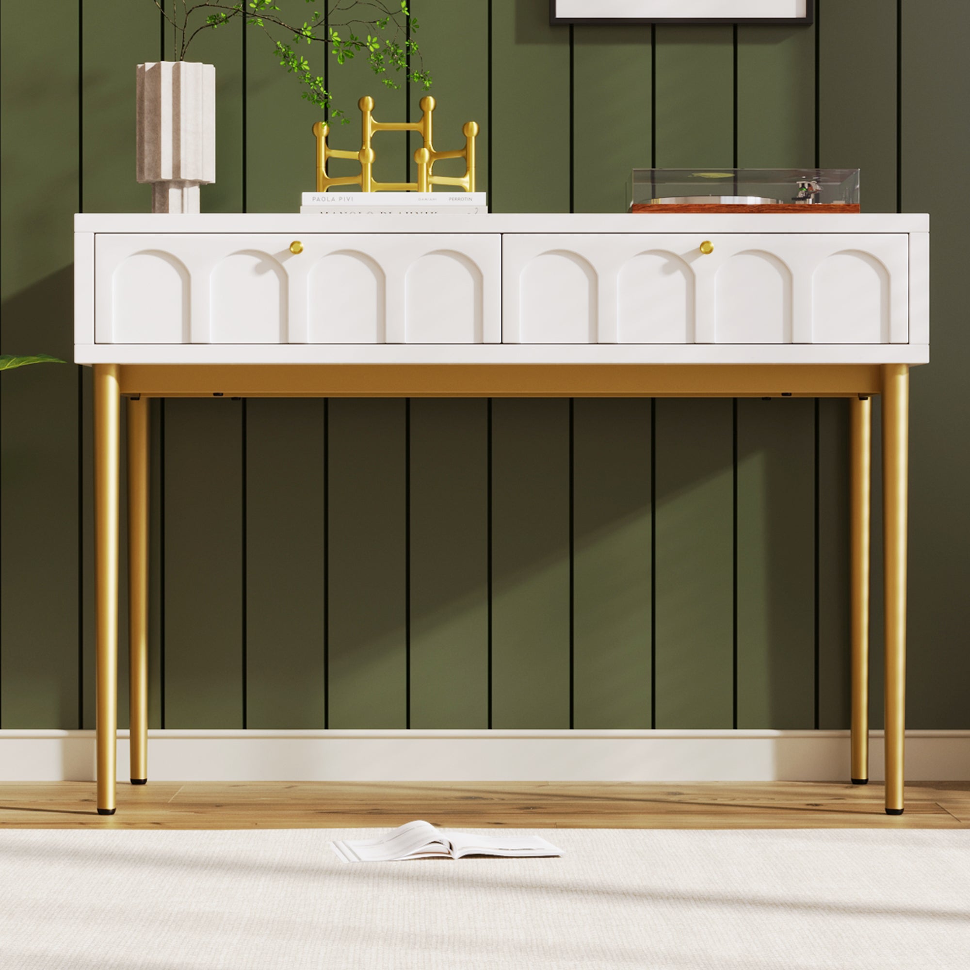 Logidon kaptafel crèmewit met 2 lades hoogte 76,5 cm B100cm