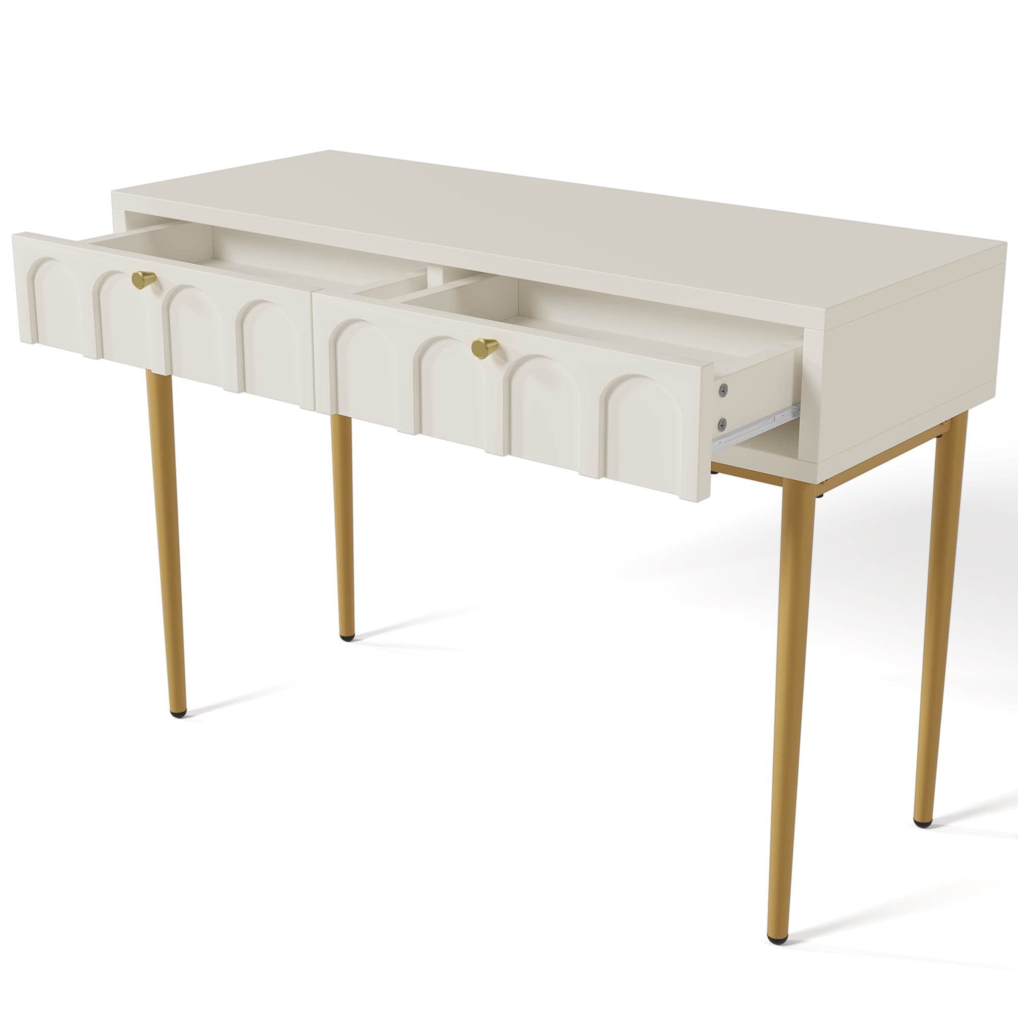 Logidon kaptafel crèmewit met 2 lades hoogte 76,5 cm B100cm