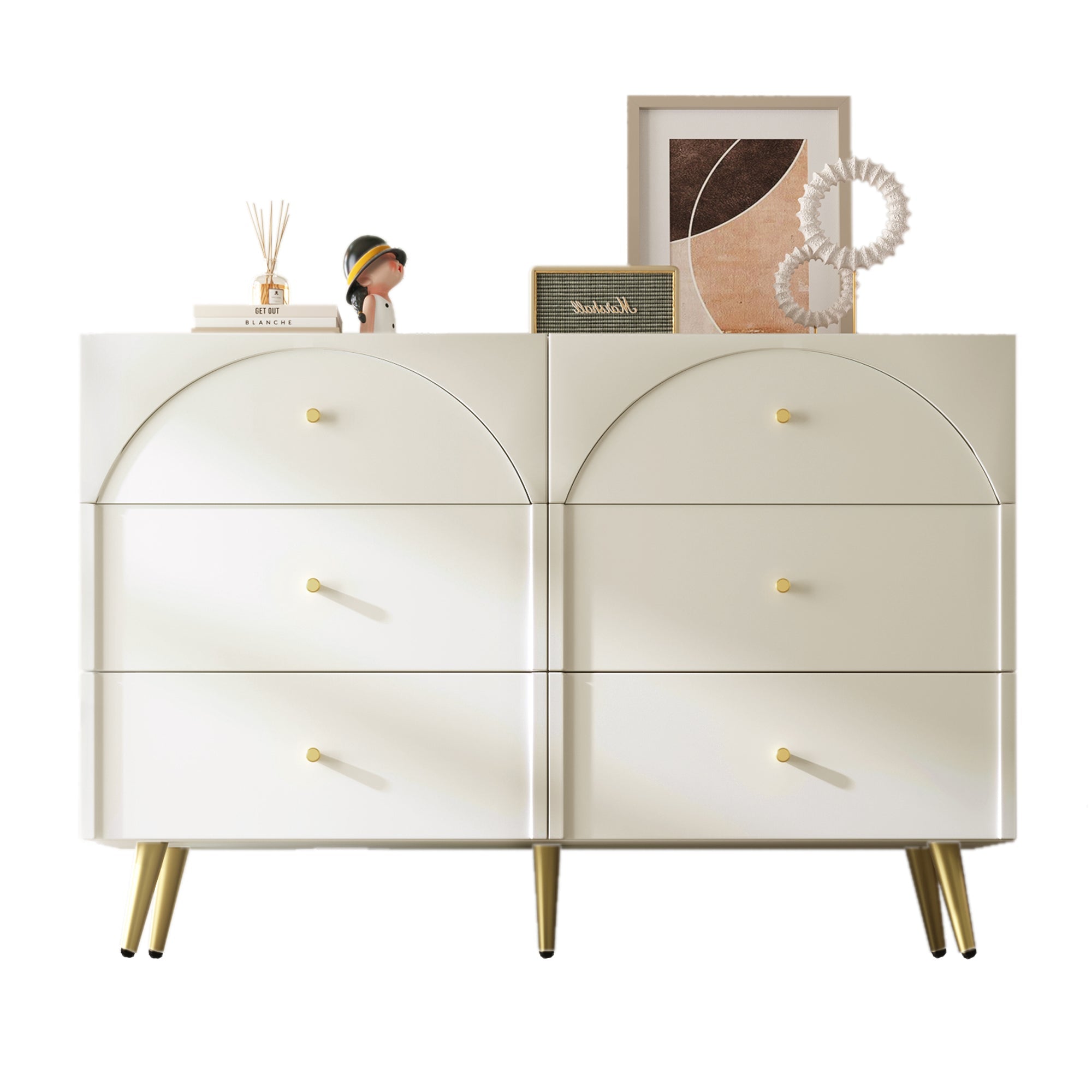 Logidon ladekast 6 lades crèmewit H85 B120 D40 cm