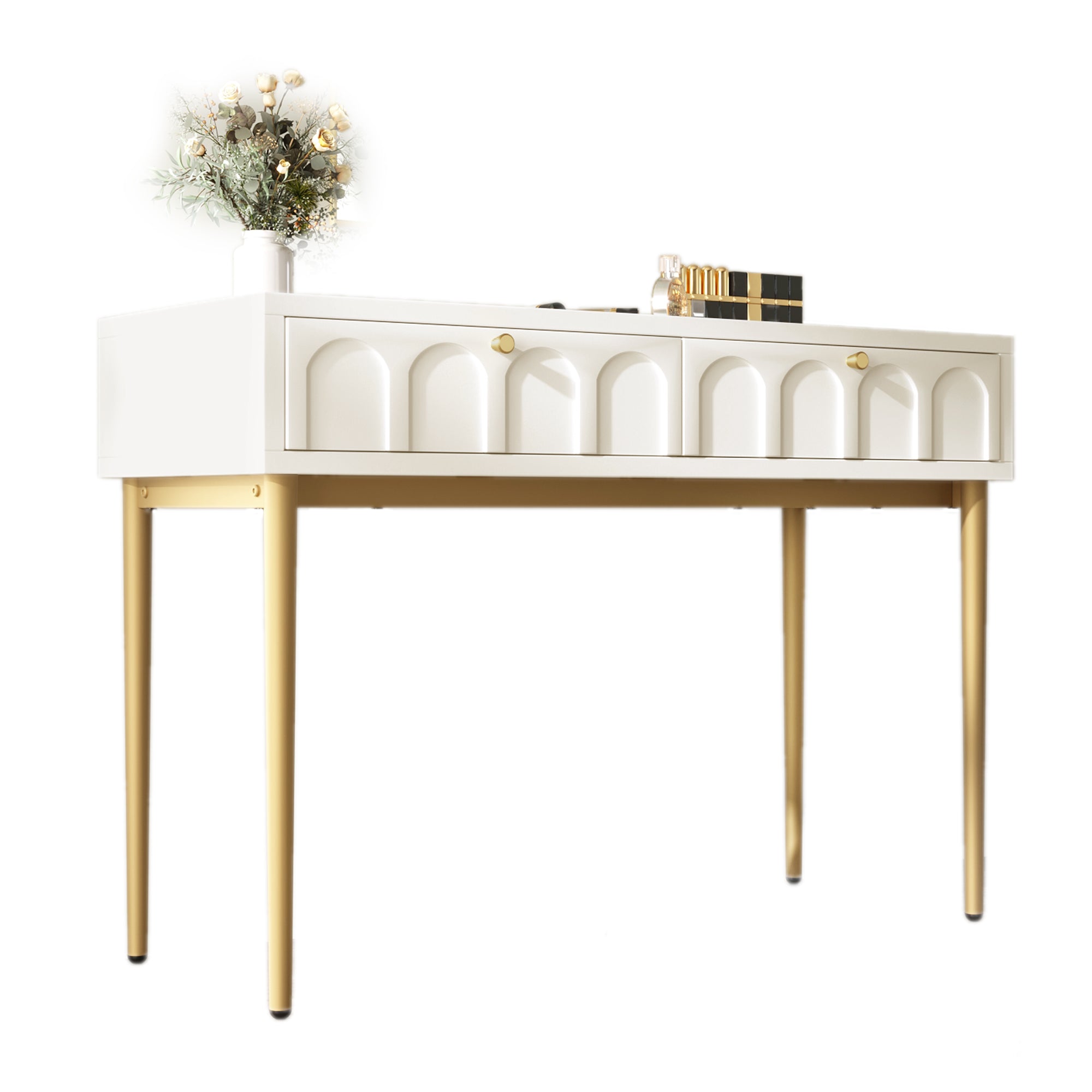 Logidon kaptafel crèmewit met 2 lades hoogte 76,5 cm B100cm