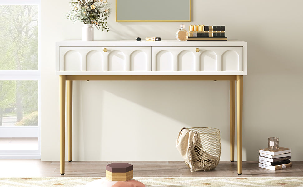 Logidon kaptafel crèmewit met 2 lades hoogte 76,5 cm B100cm