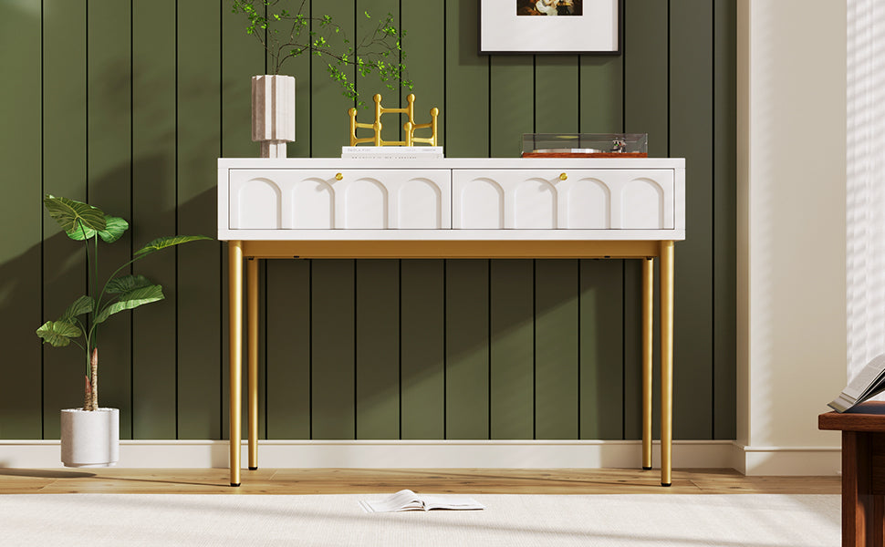Logidon kaptafel crèmewit met 2 lades hoogte 76,5 cm B100cm