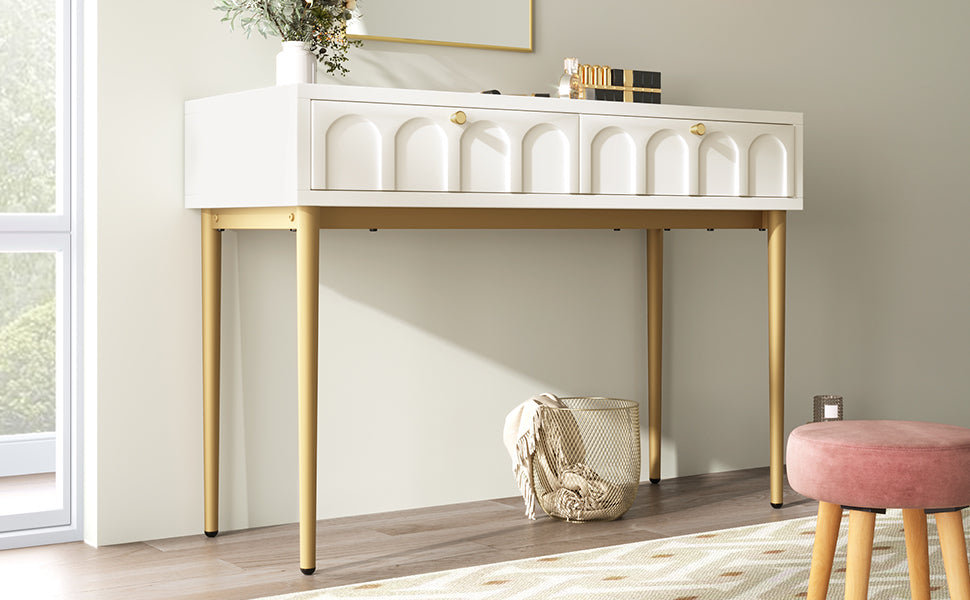 Logidon kaptafel crèmewit met 2 lades hoogte 76,5 cm B100cm