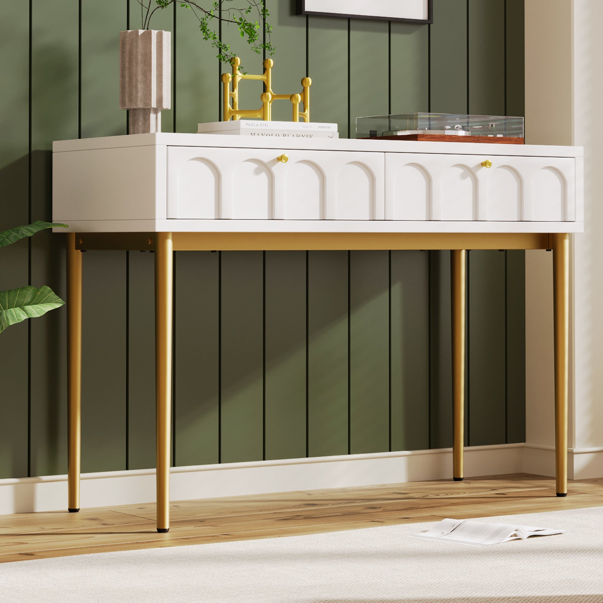 Logidon kaptafel crèmewit met 2 lades hoogte 76,5 cm B100cm