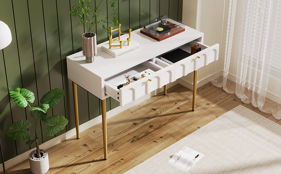 Logidon kaptafel crèmewit met 2 lades hoogte 76,5 cm B100cm