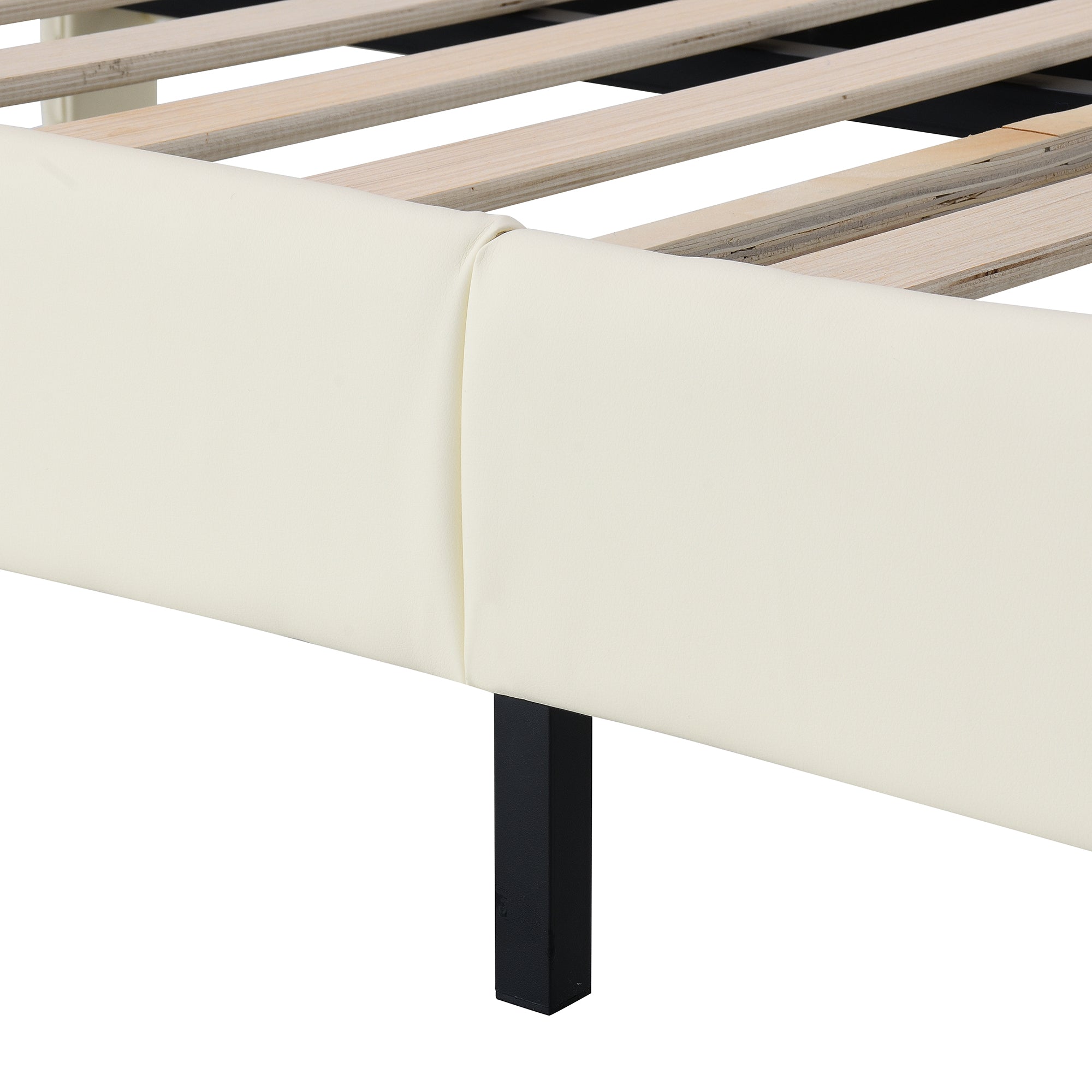 Logidon gestoffeerd bed 90x200cm wit wave hoofdbord LED