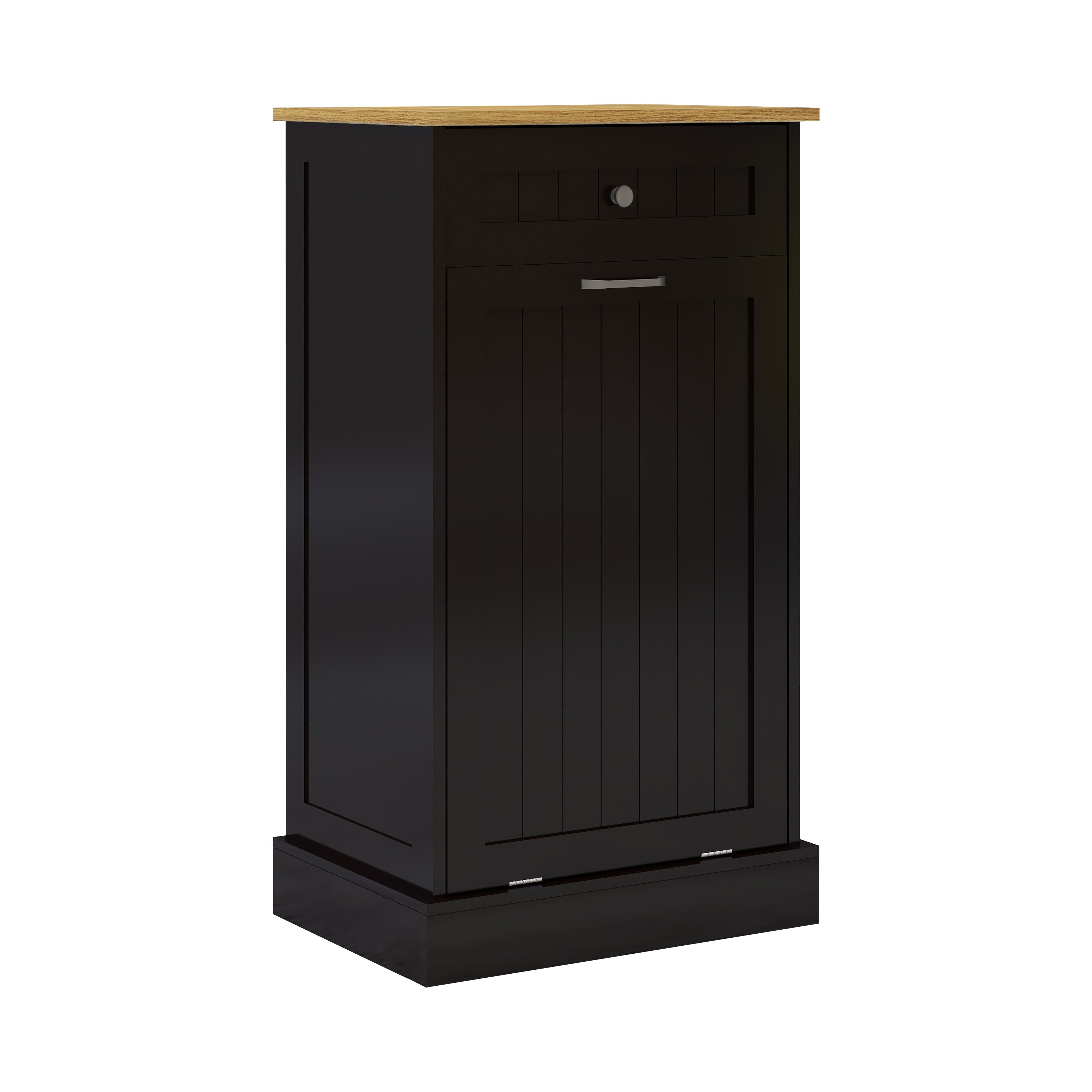 Logidon kitchen waste cabinet with drawer and tilting drawer black