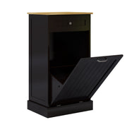 Logidon kitchen waste cabinet with drawer and tilting drawer black