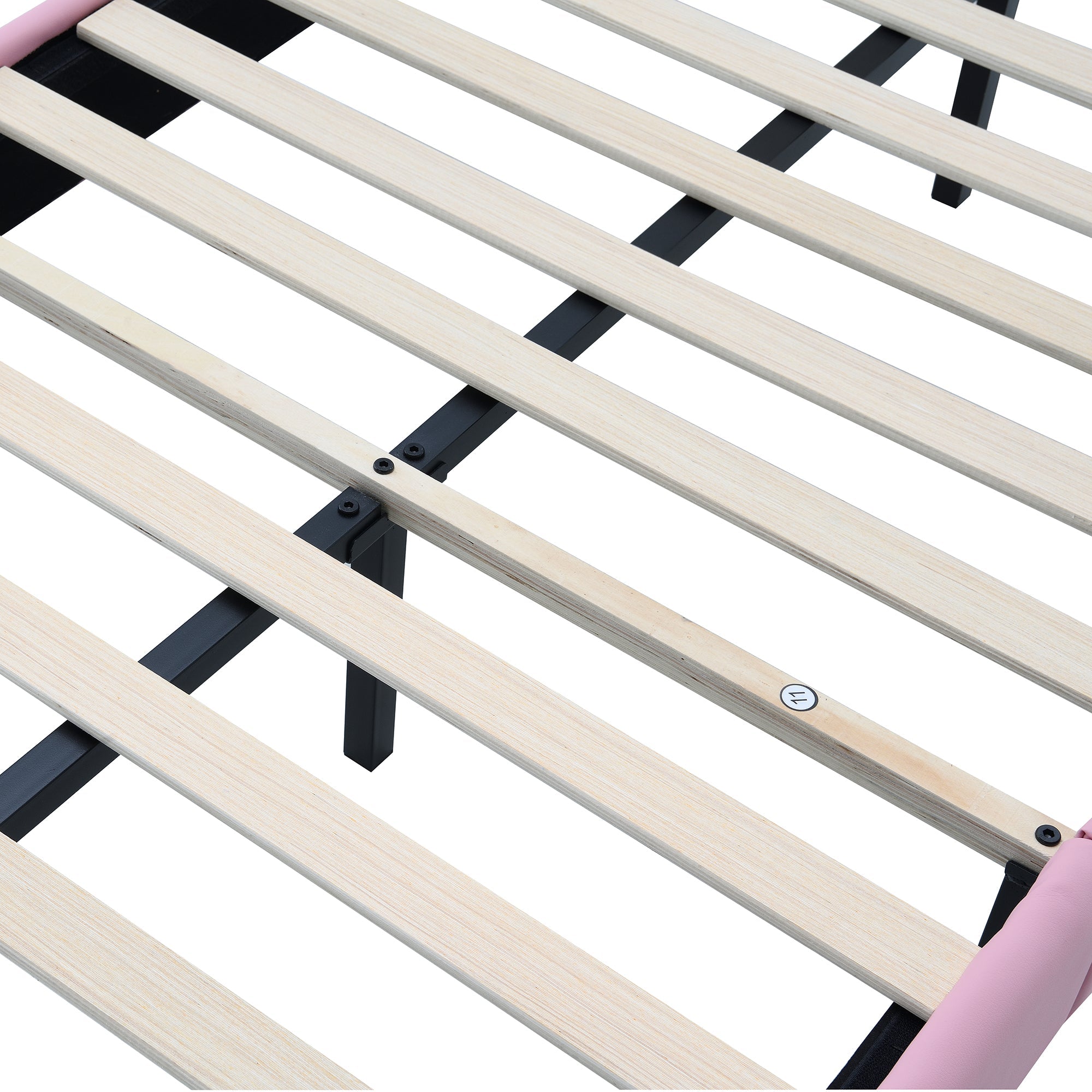 Logidon upholstered bed 90x200 cm pink white with LED strips