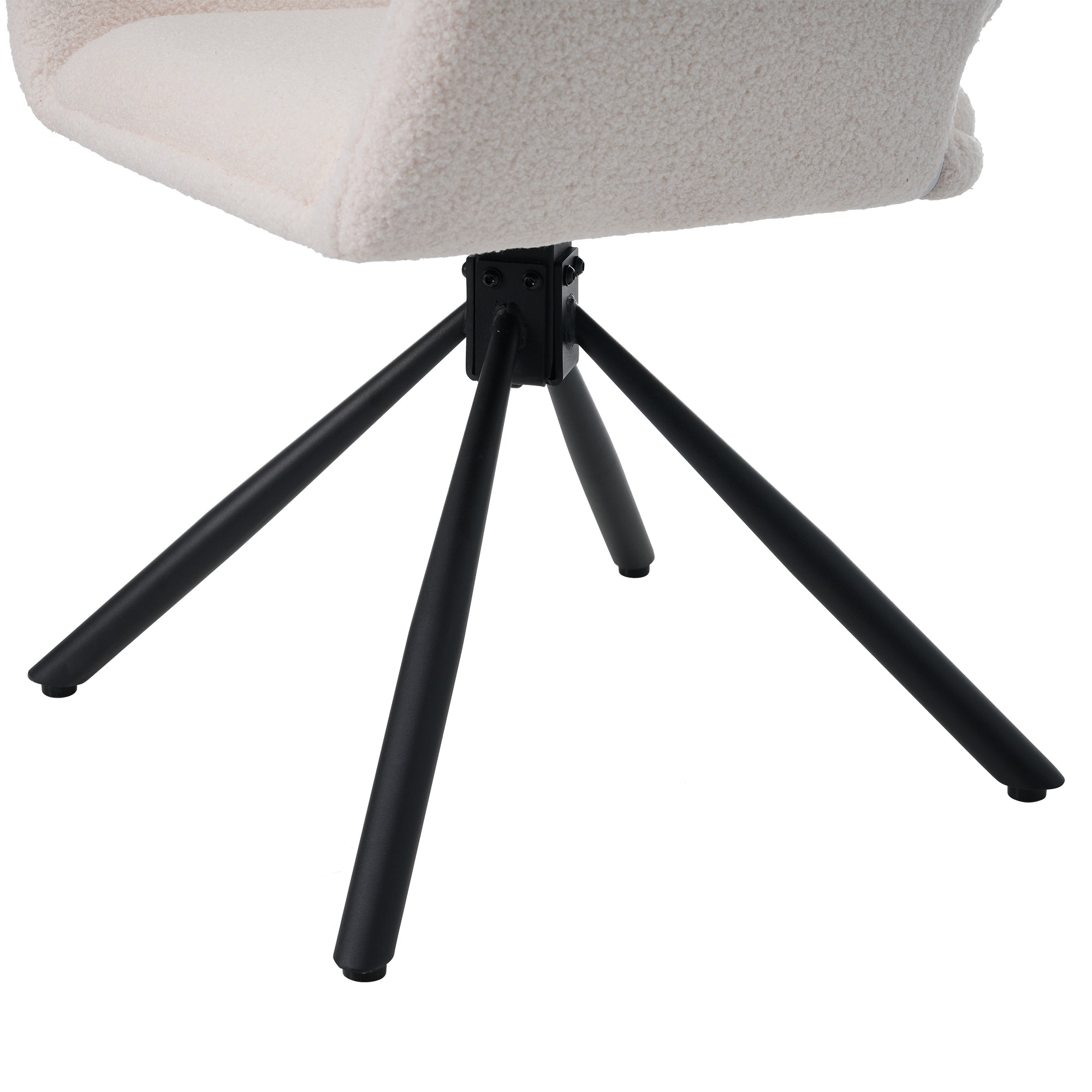 Logidon draaibare sherpa eetkamerstoelen wit, set van 4, met armleuningen