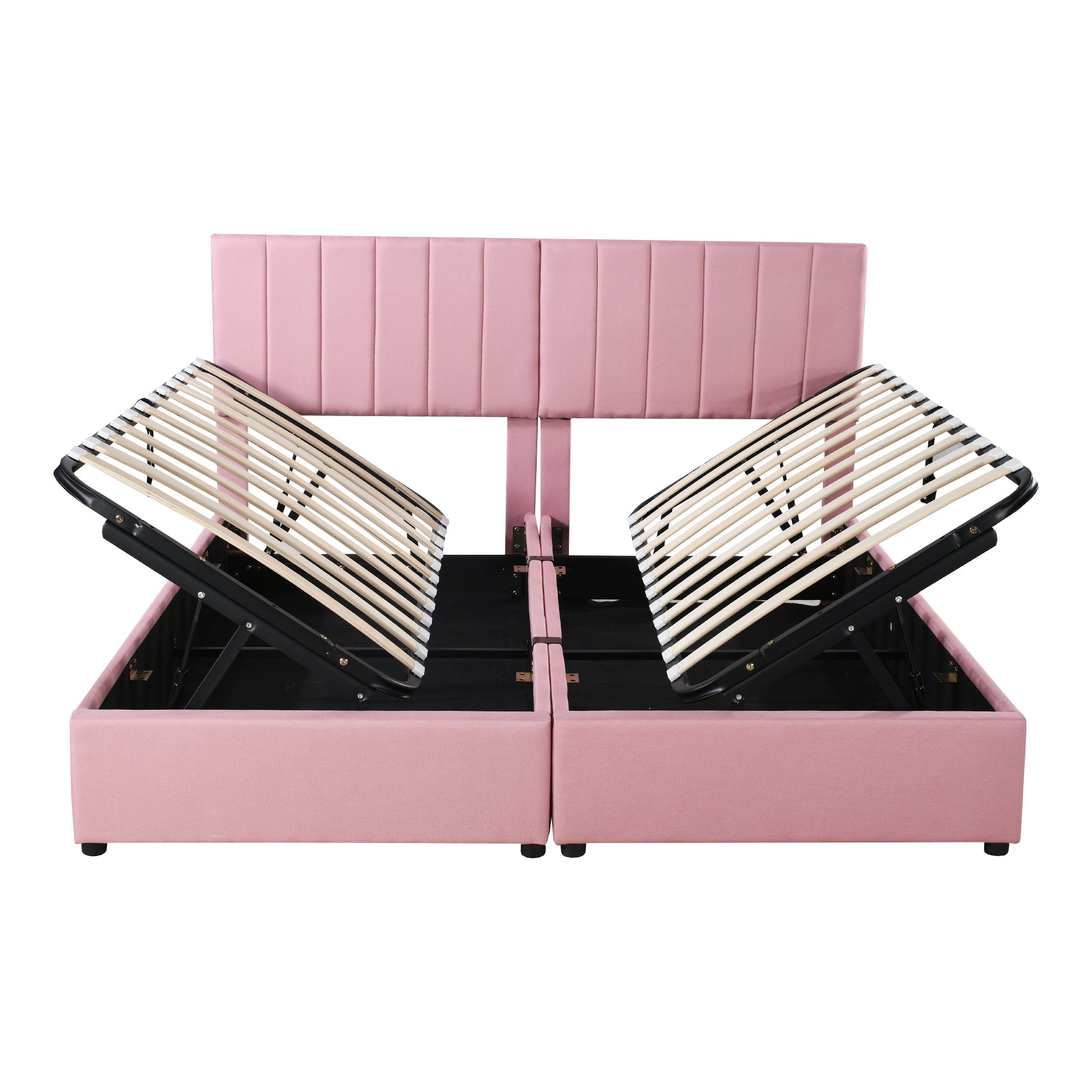 Logidon Upholstered Bed 180x200 cm With Hydraulic Storage Space Pink