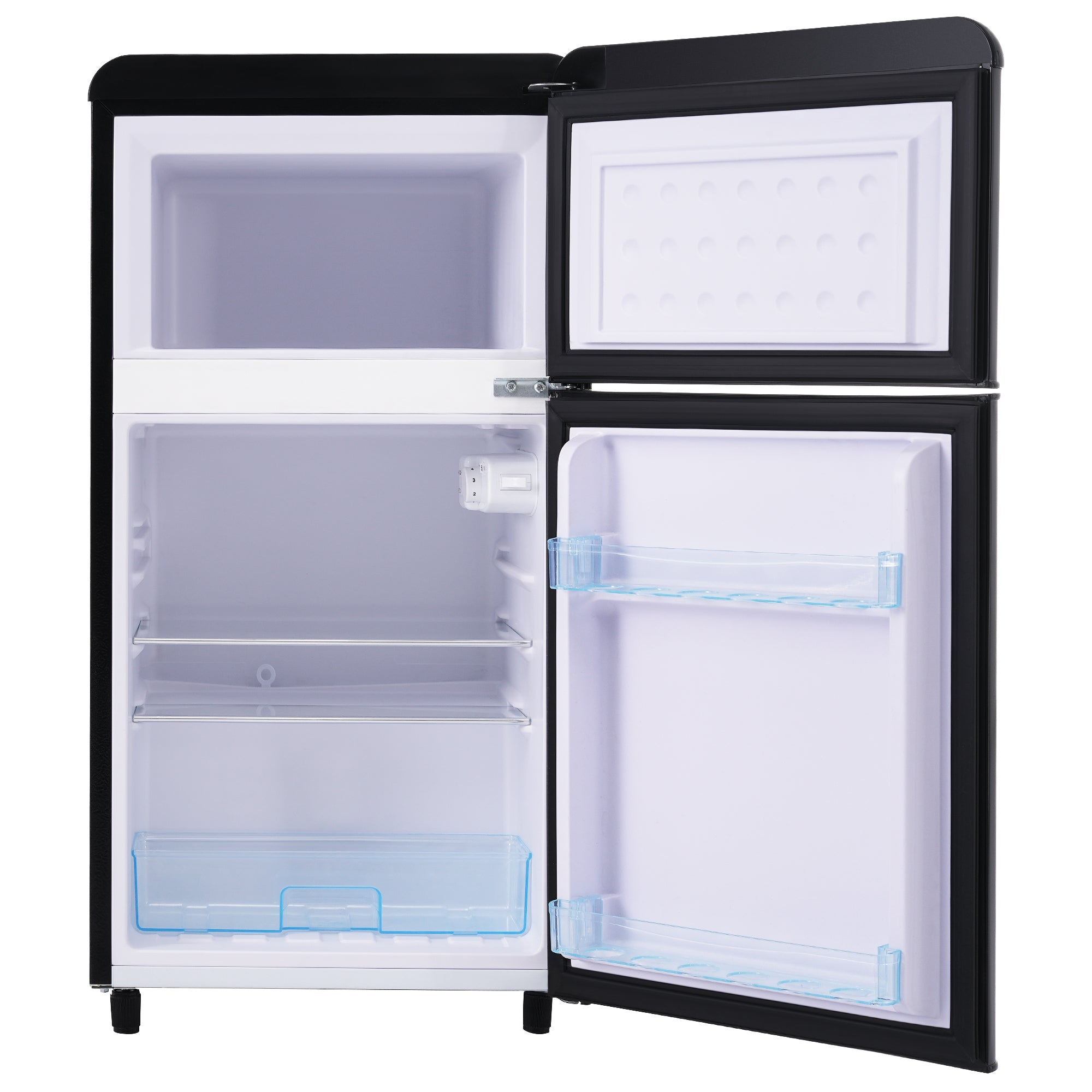 Logidon Retro tweedeurskoelkast 72 L met 21 L vriesvak zwart