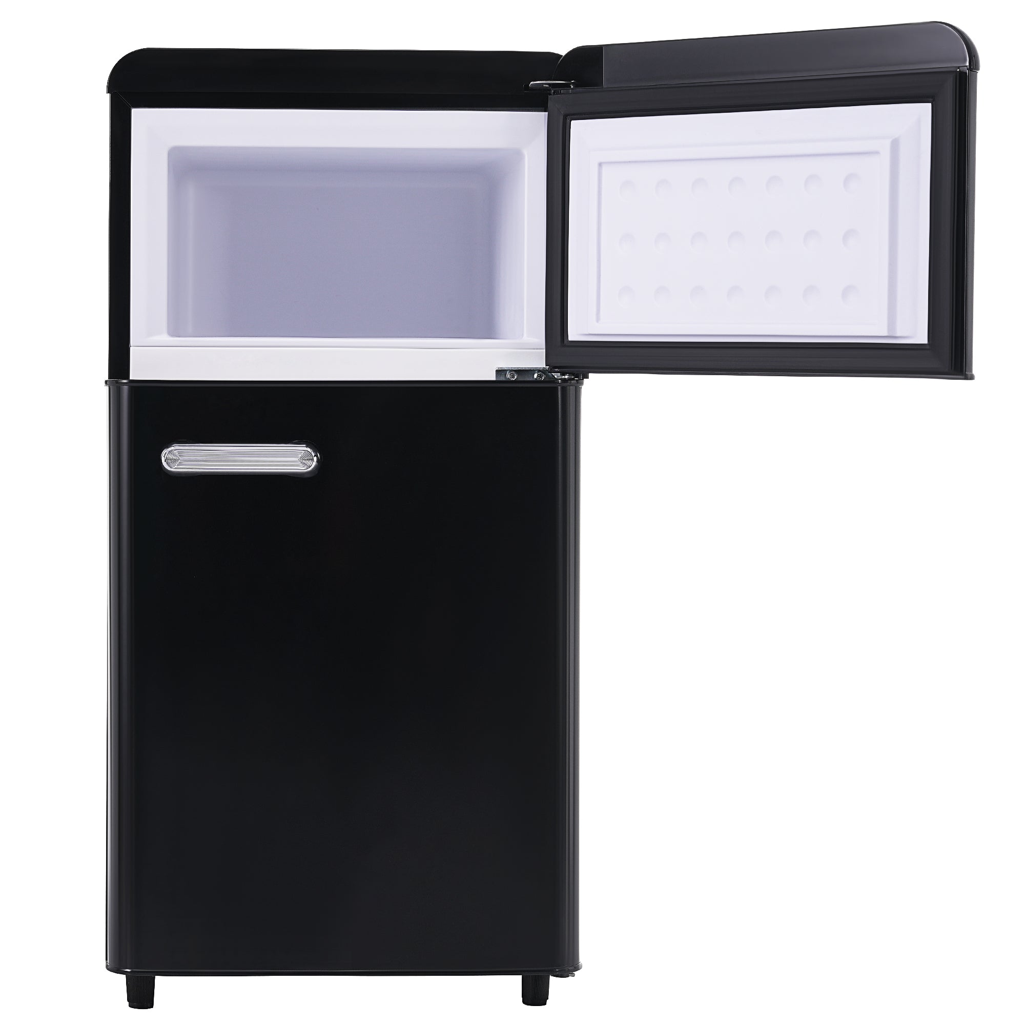 Logidon Retro tweedeurskoelkast 72 L met 21 L vriesvak zwart