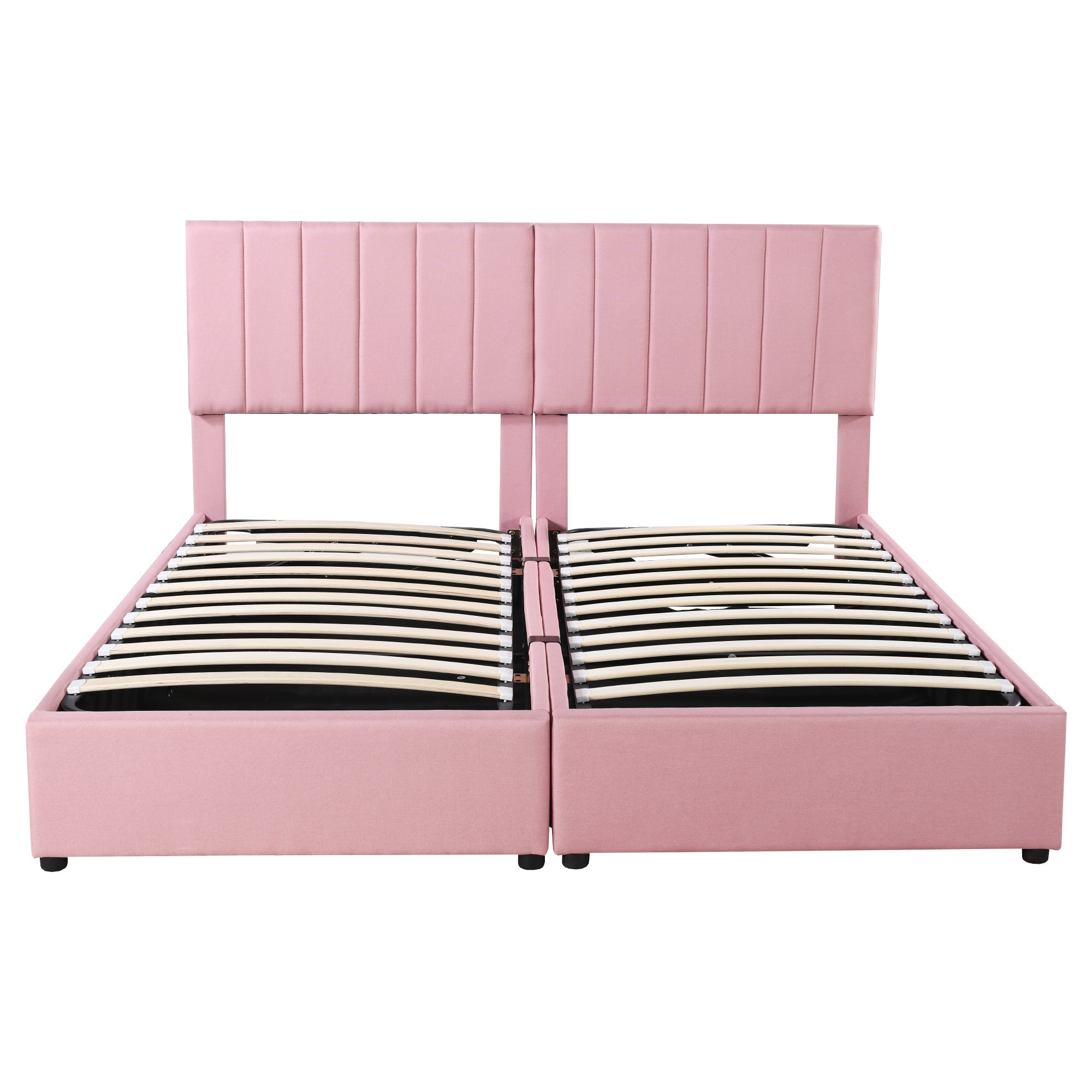 Logidon Upholstered Bed 180x200 cm With Hydraulic Storage Space Pink