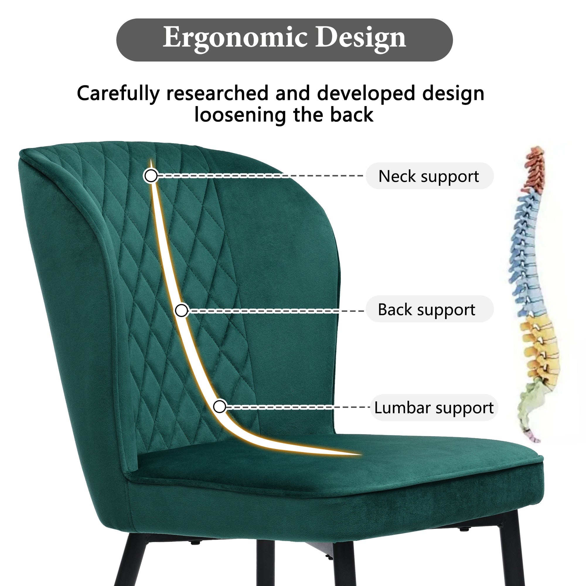 Logidon eettafelset 117x68x75 cm met 4 donkergroene fluwelen stoelen
