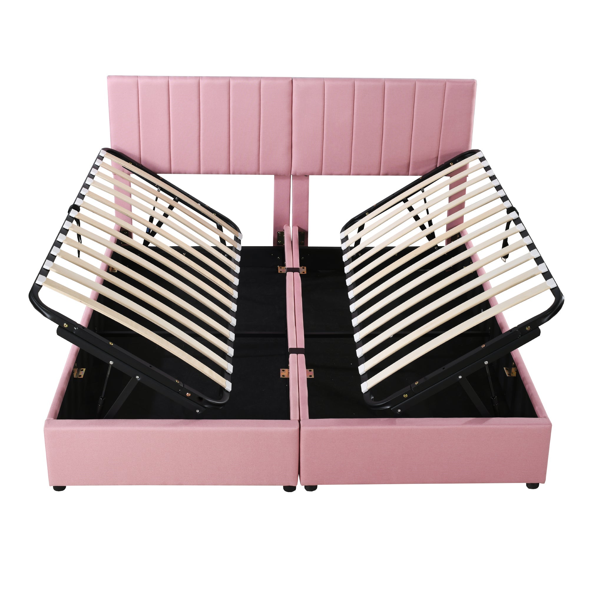 Logidon Gestoffeerd bed 180x200 cm met hydraulische opbergruimte Roze