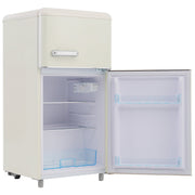 Logidon retro koelkast wit dubbele deur 72 L, 21 L vriesvak